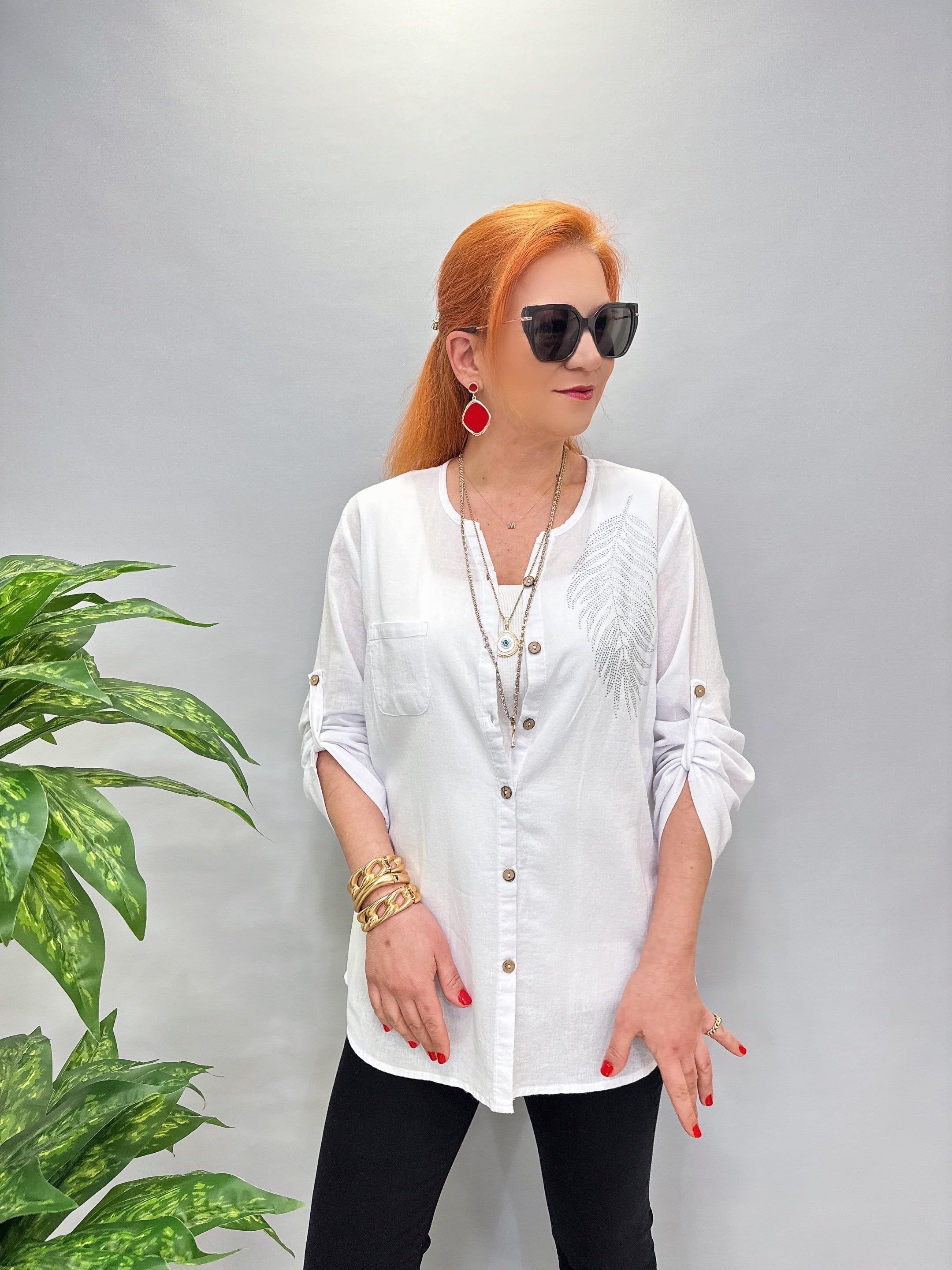 2519 PAMUKLU İNCE GÖMLEK CEKET BEYAZ