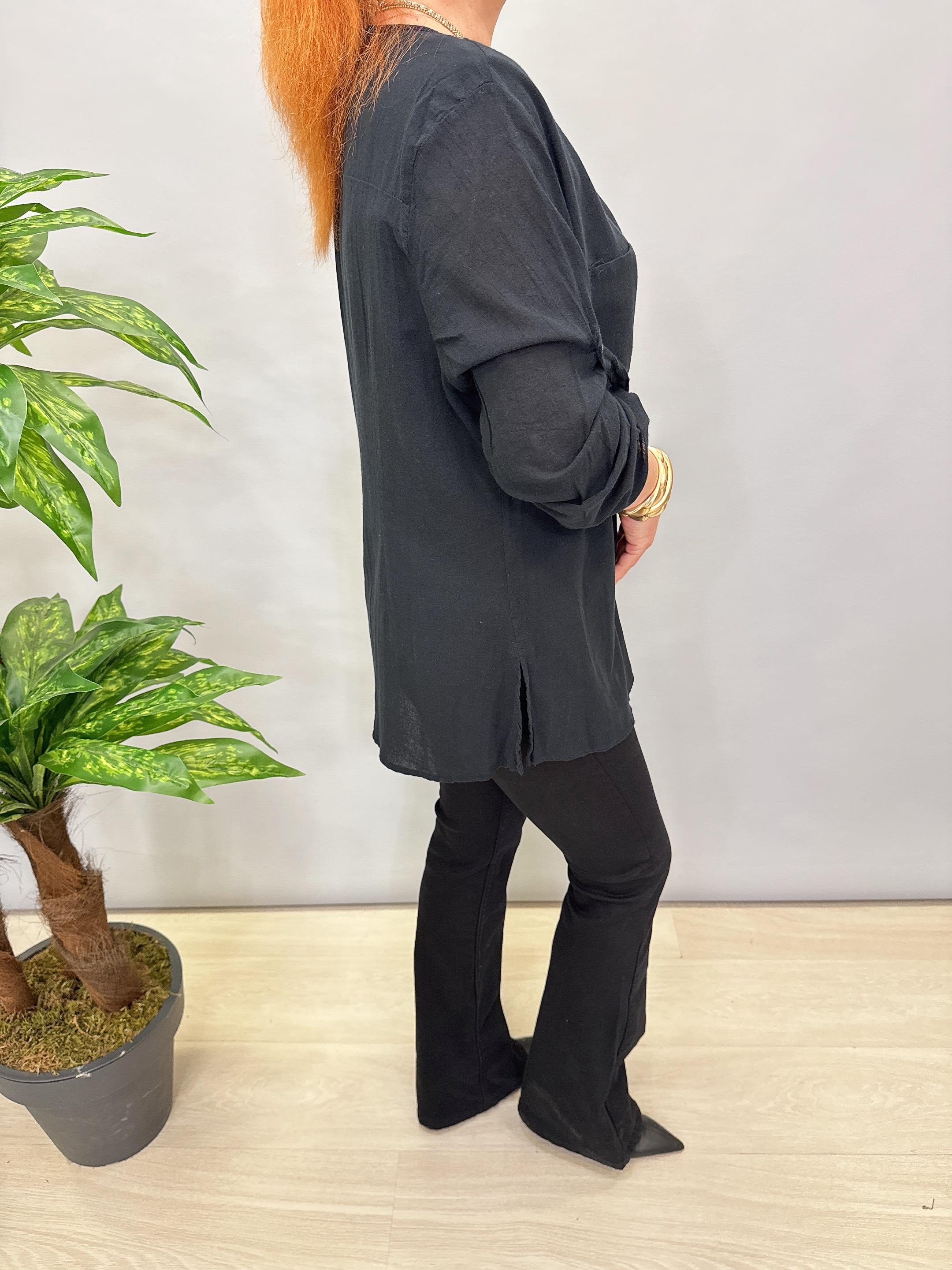 2519 PAMUKLU İNCE GÖMLEK CEKET SİYAH