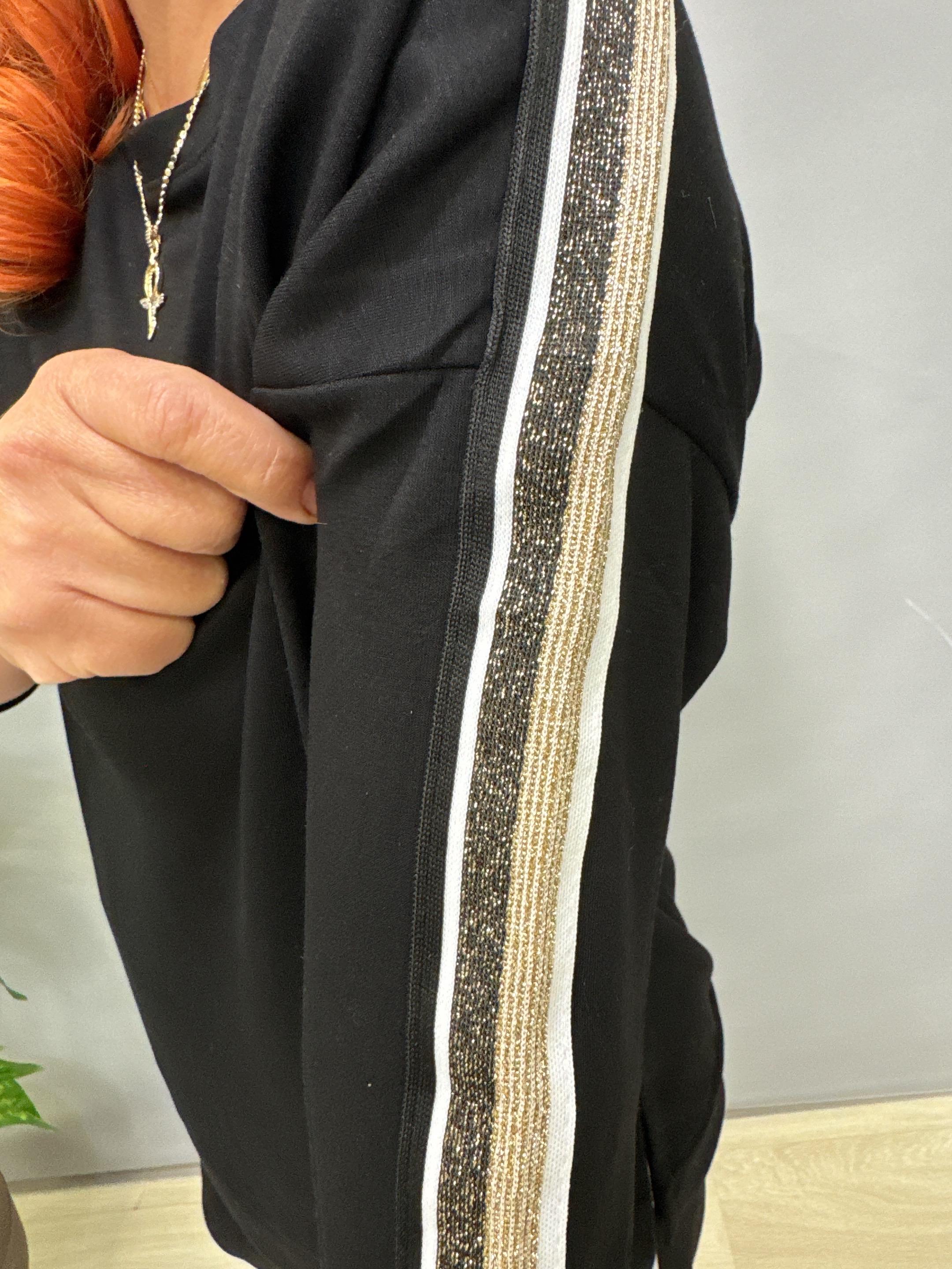 2391 Yanları Sim Detaylı  Modal Takım Siyah