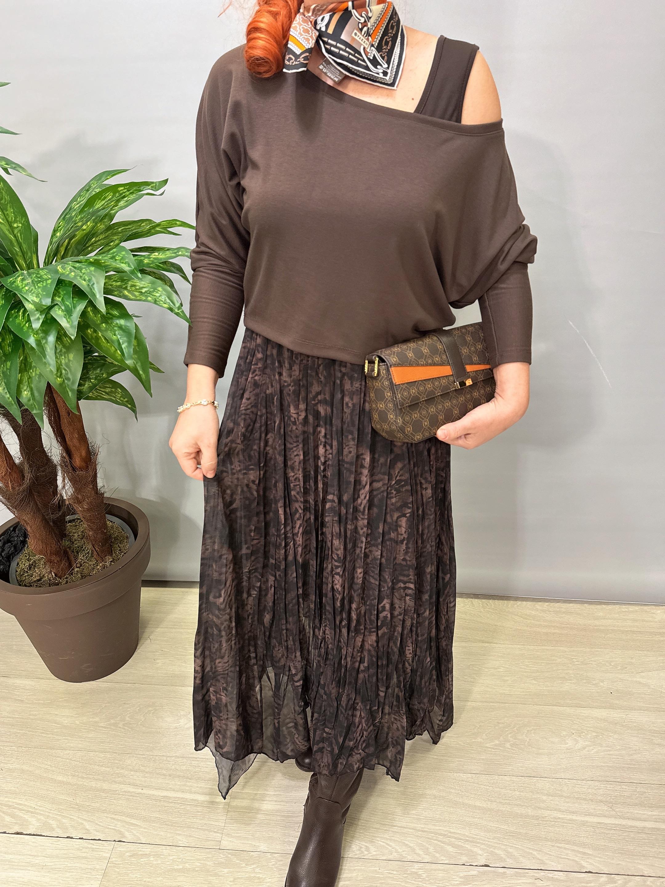 2441Tasarım Elbise Kahve 