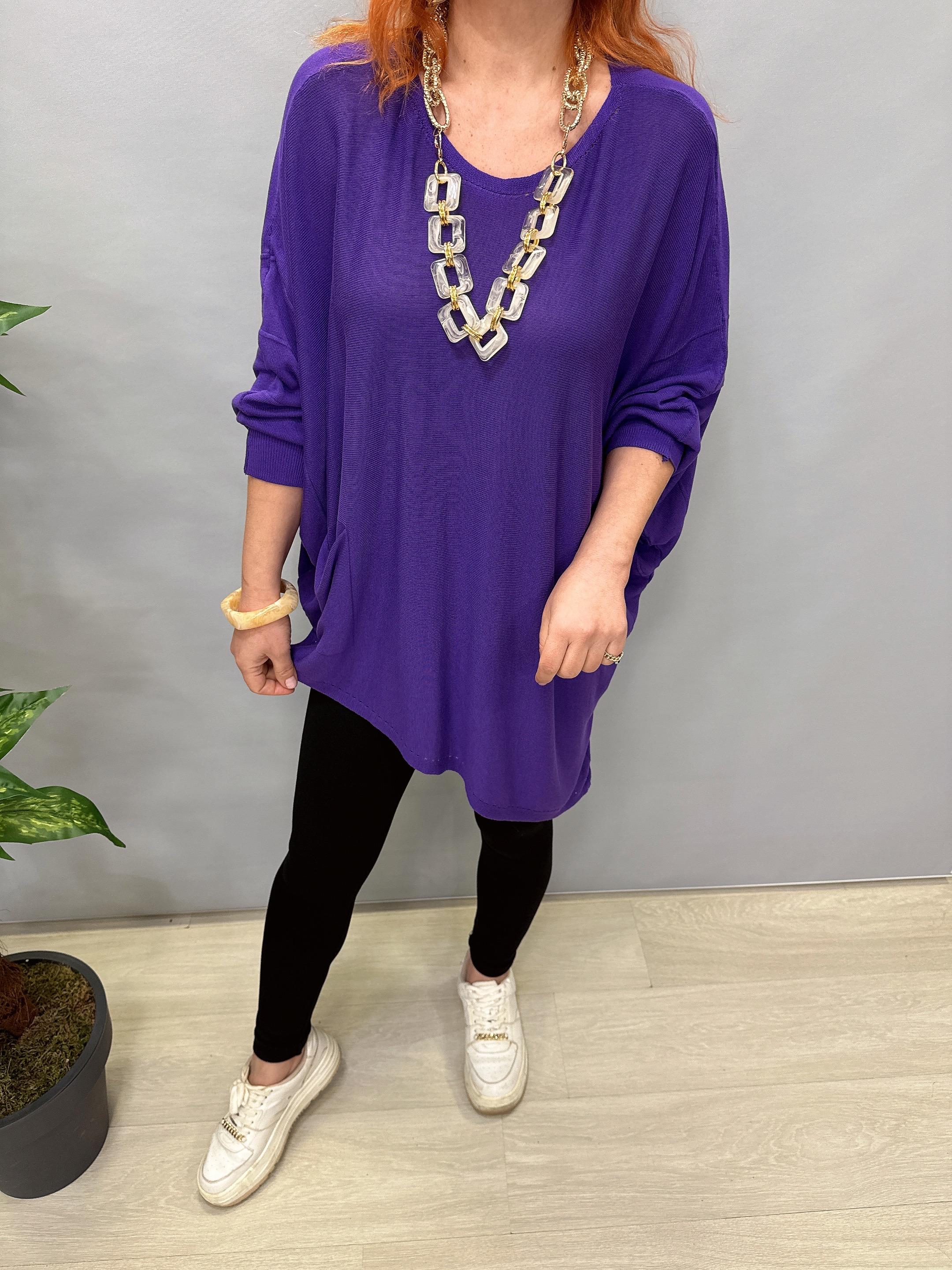 2510 TASARIM ASİMETRİK İNCE TRİKO MOR