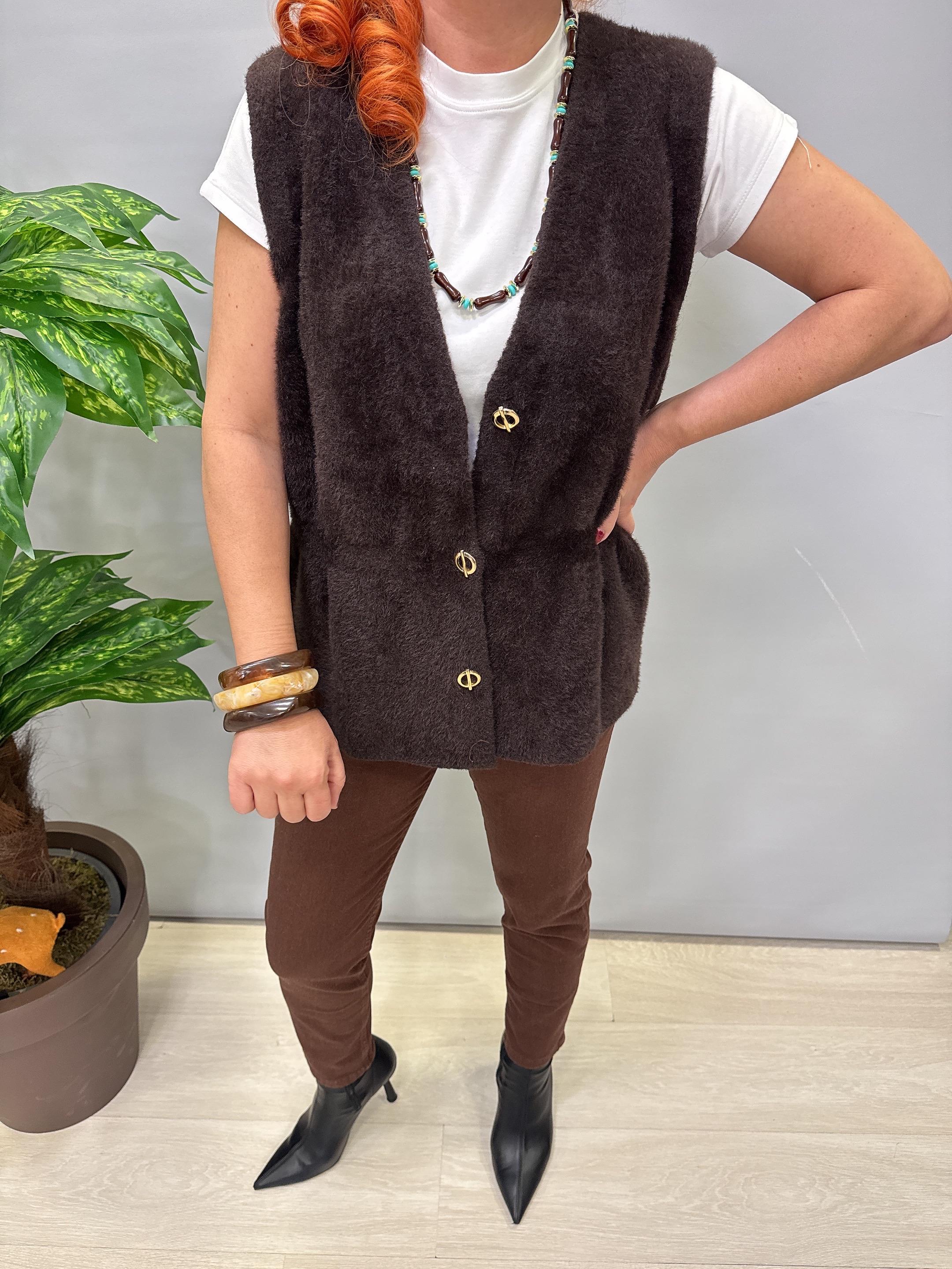 2515 Angora Yelek Acı Kahve 