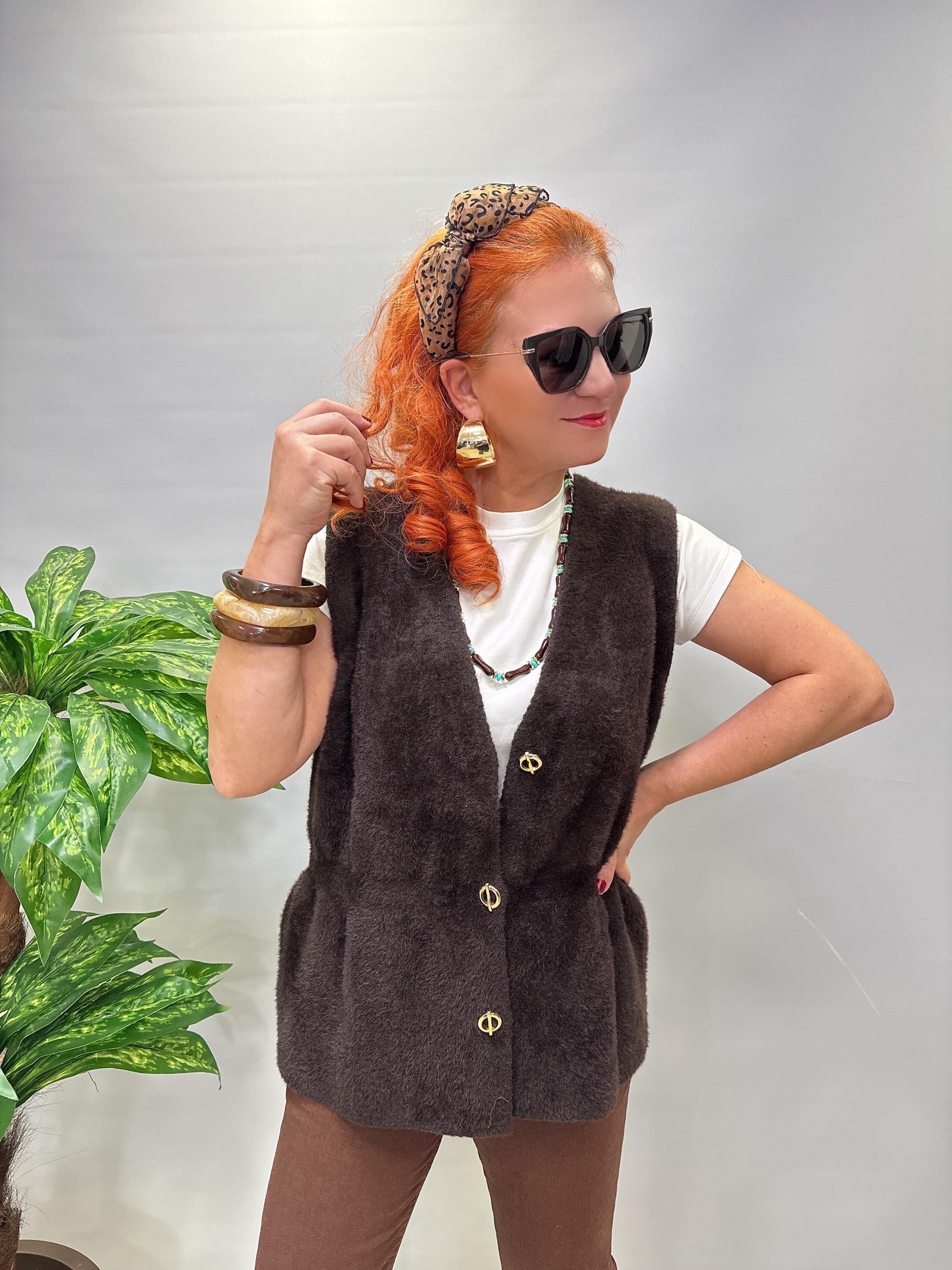 2515 Angora Yelek Acı Kahve 