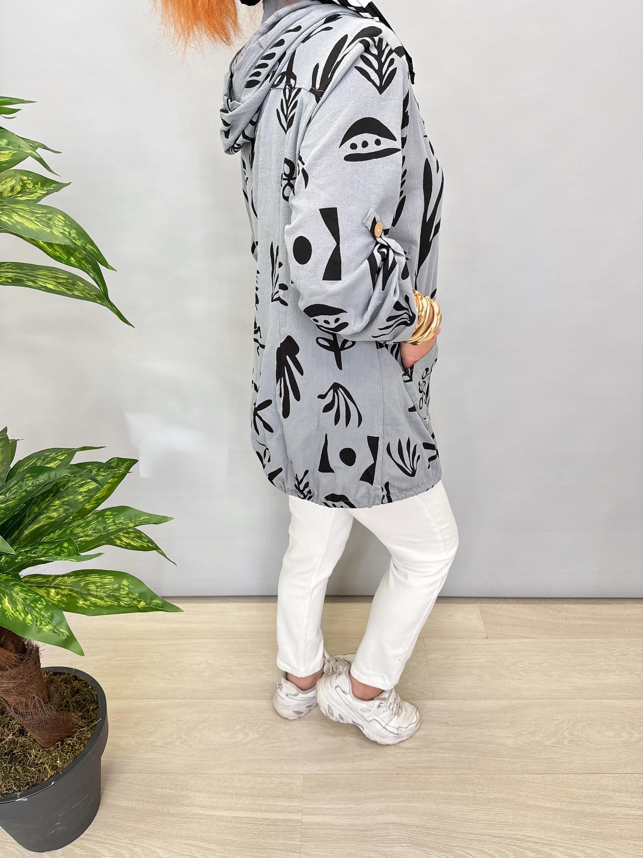 2519 PAMUKLU MEVSİMLİK İNCE CEKET GRİ