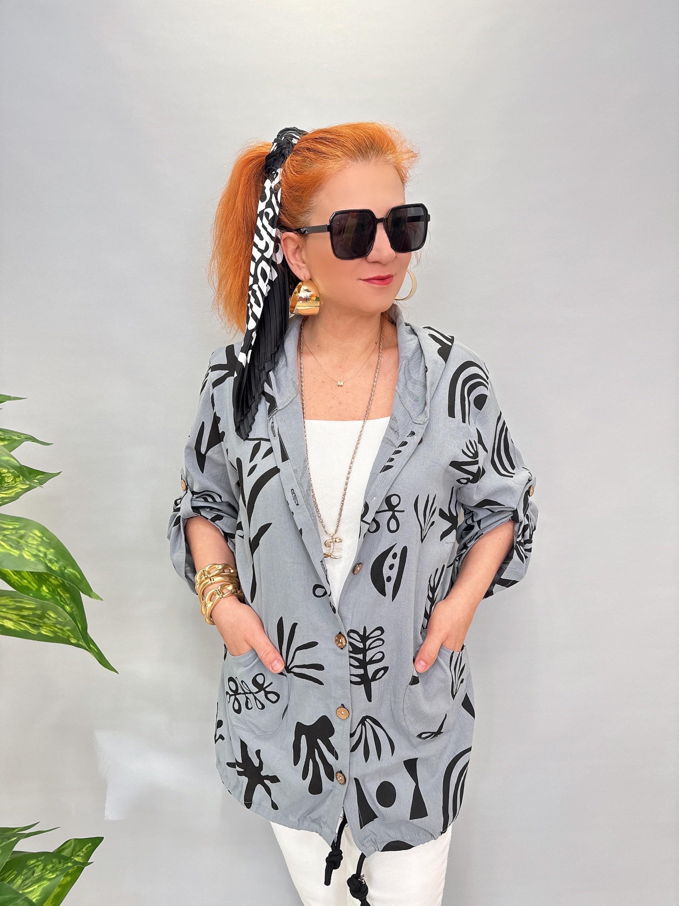 2519 PAMUKLU MEVSİMLİK İNCE CEKET GRİ