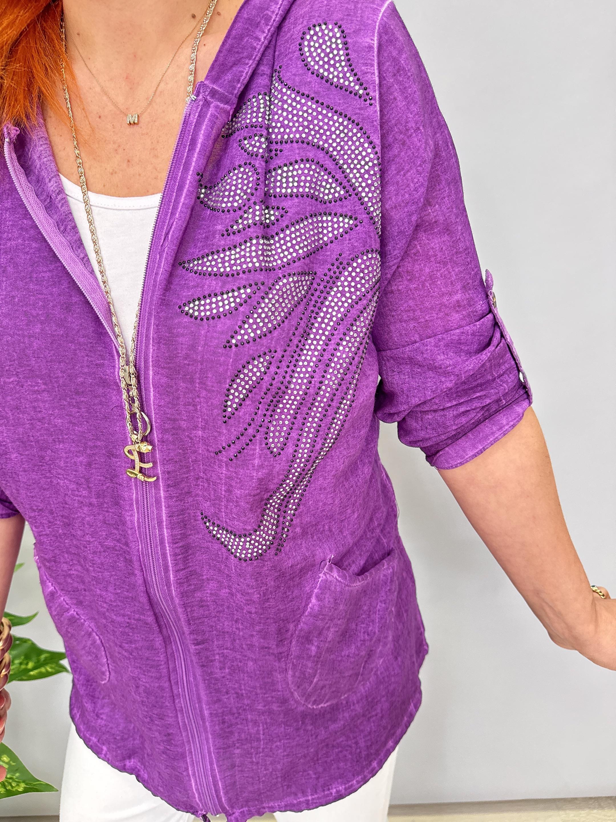 2519 PAMUKLU MEVSİMLİK İNCE CEKET MOR 