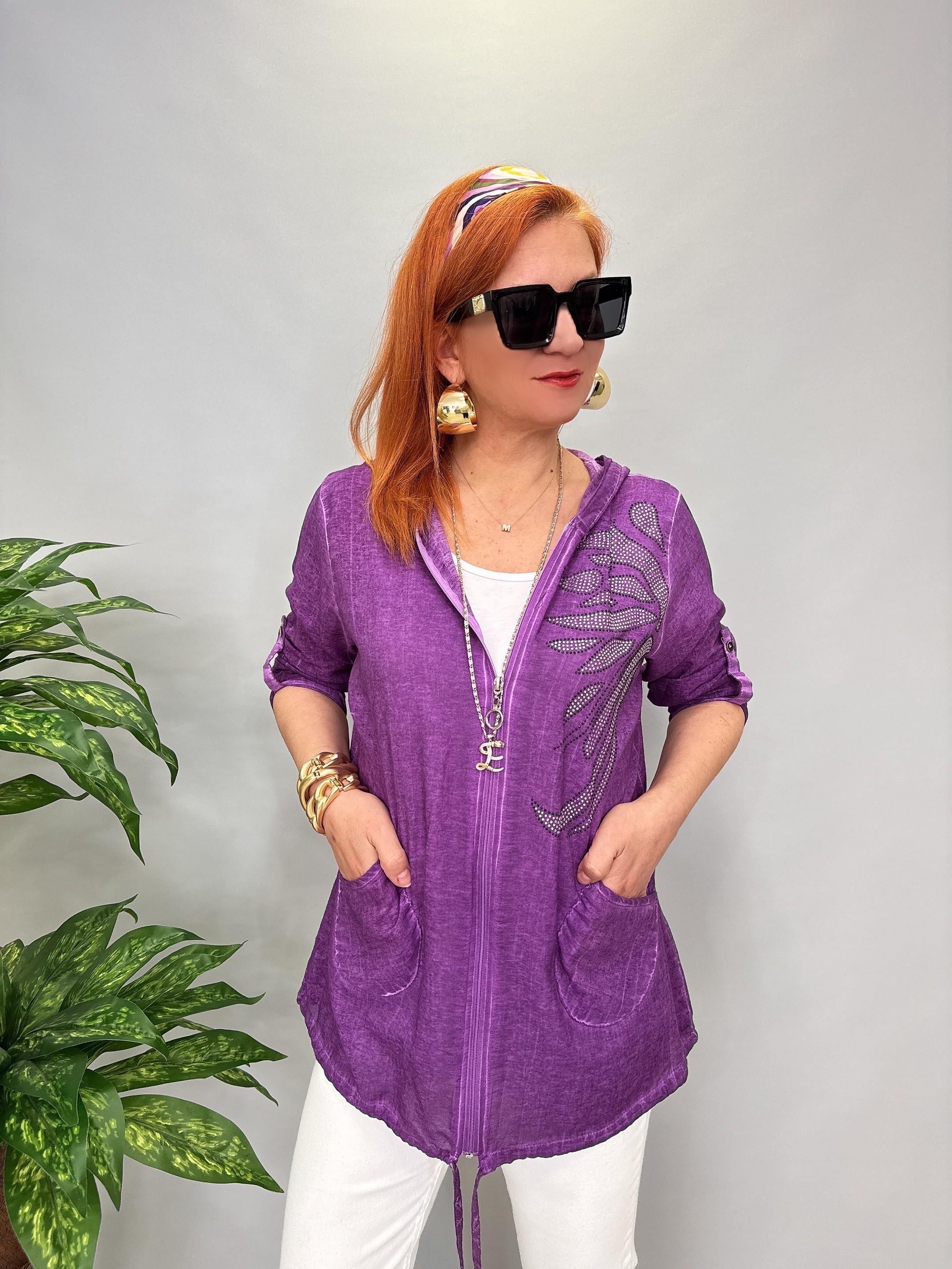 2519 PAMUKLU MEVSİMLİK İNCE CEKET MOR 