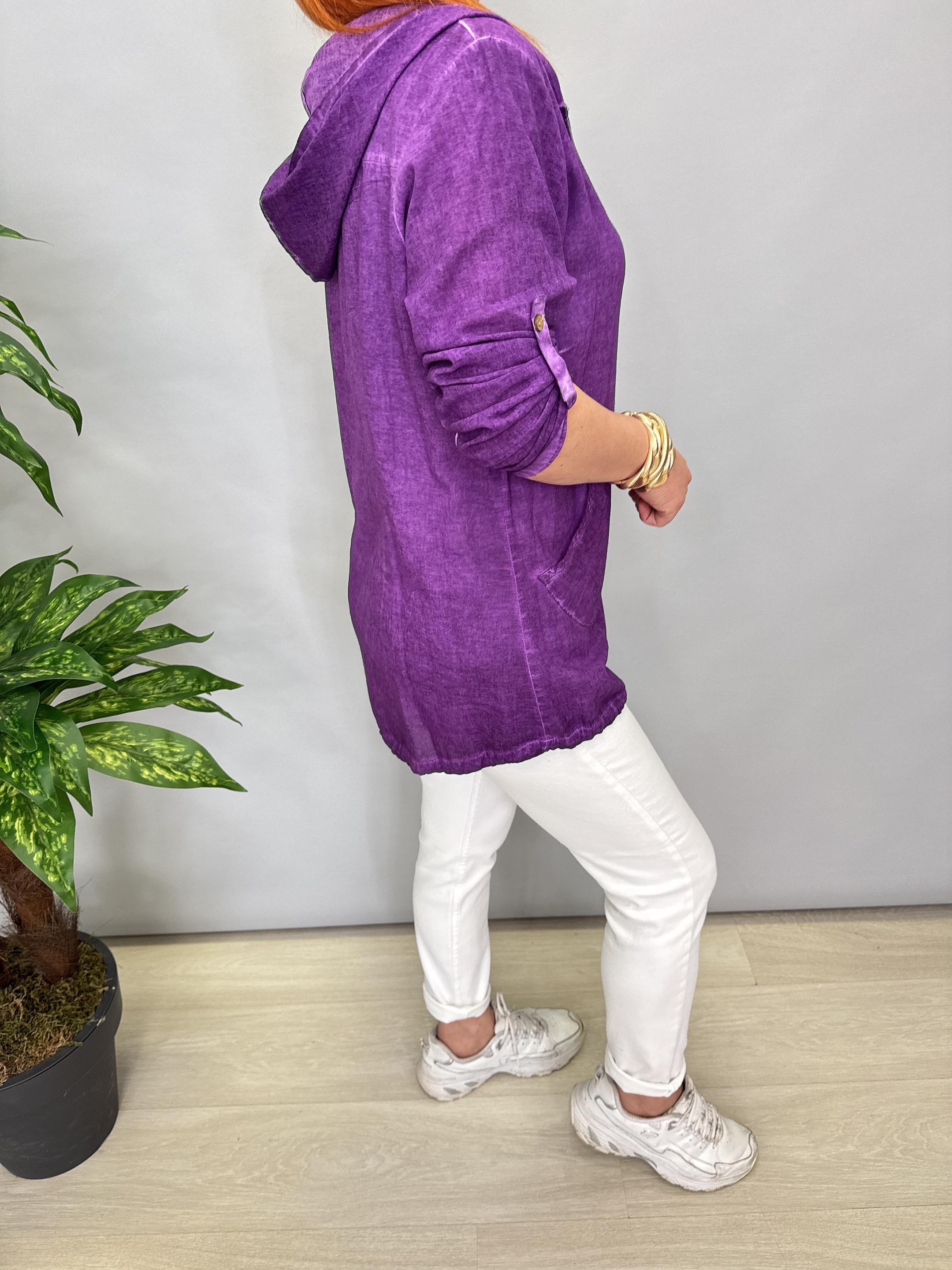 2519 PAMUKLU MEVSİMLİK İNCE CEKET MOR 