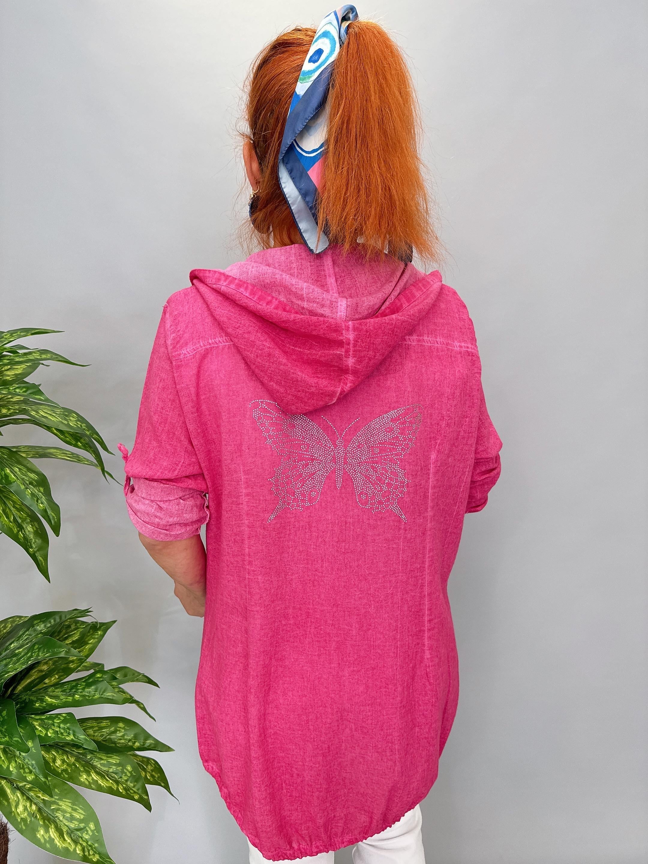 2519 PAMUKLU MEVSİMLİK İNCE CEKET PEMBE