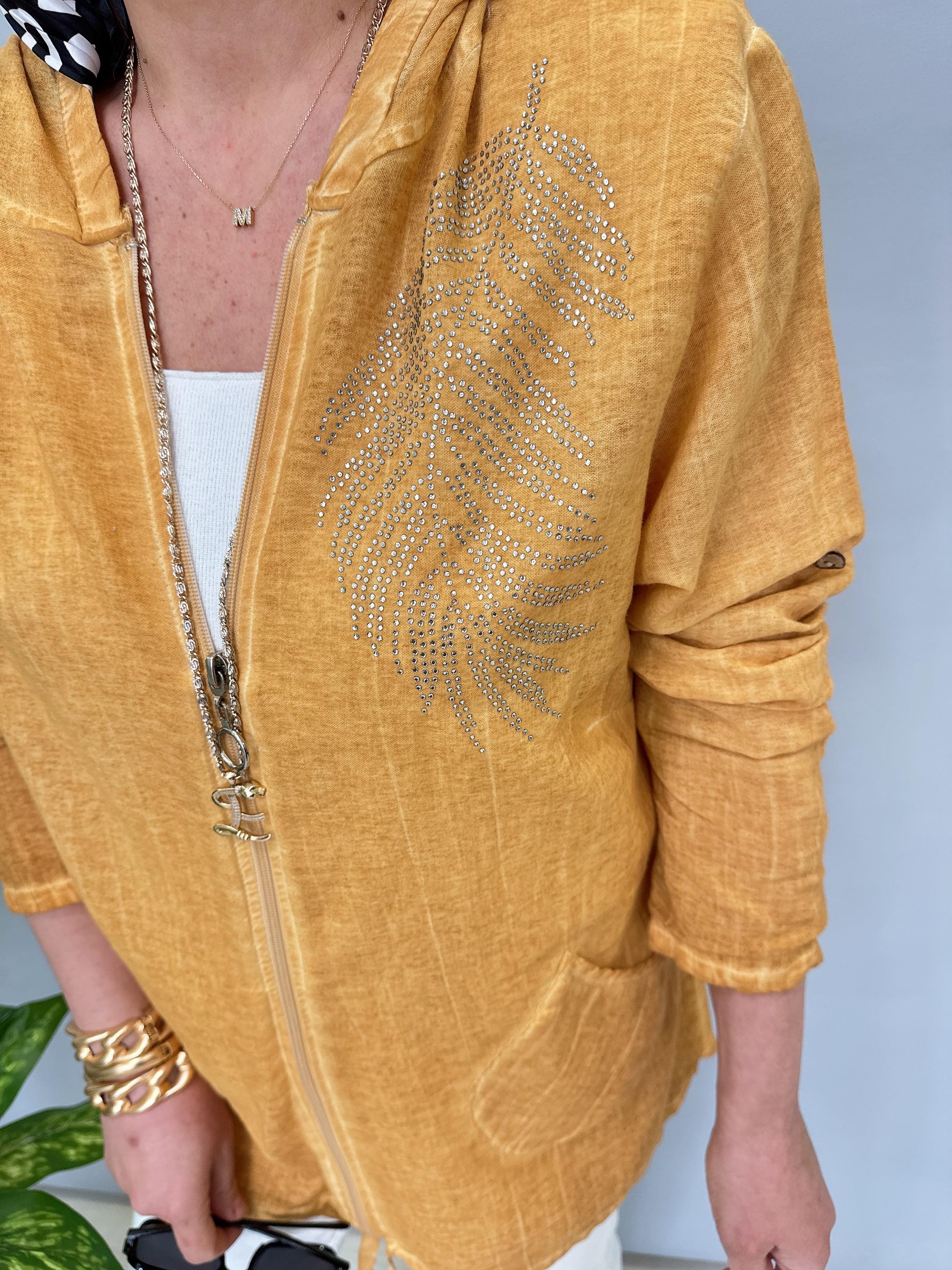 2519 PAMUKLU MEVSİMLİK İNCE CEKET SARI