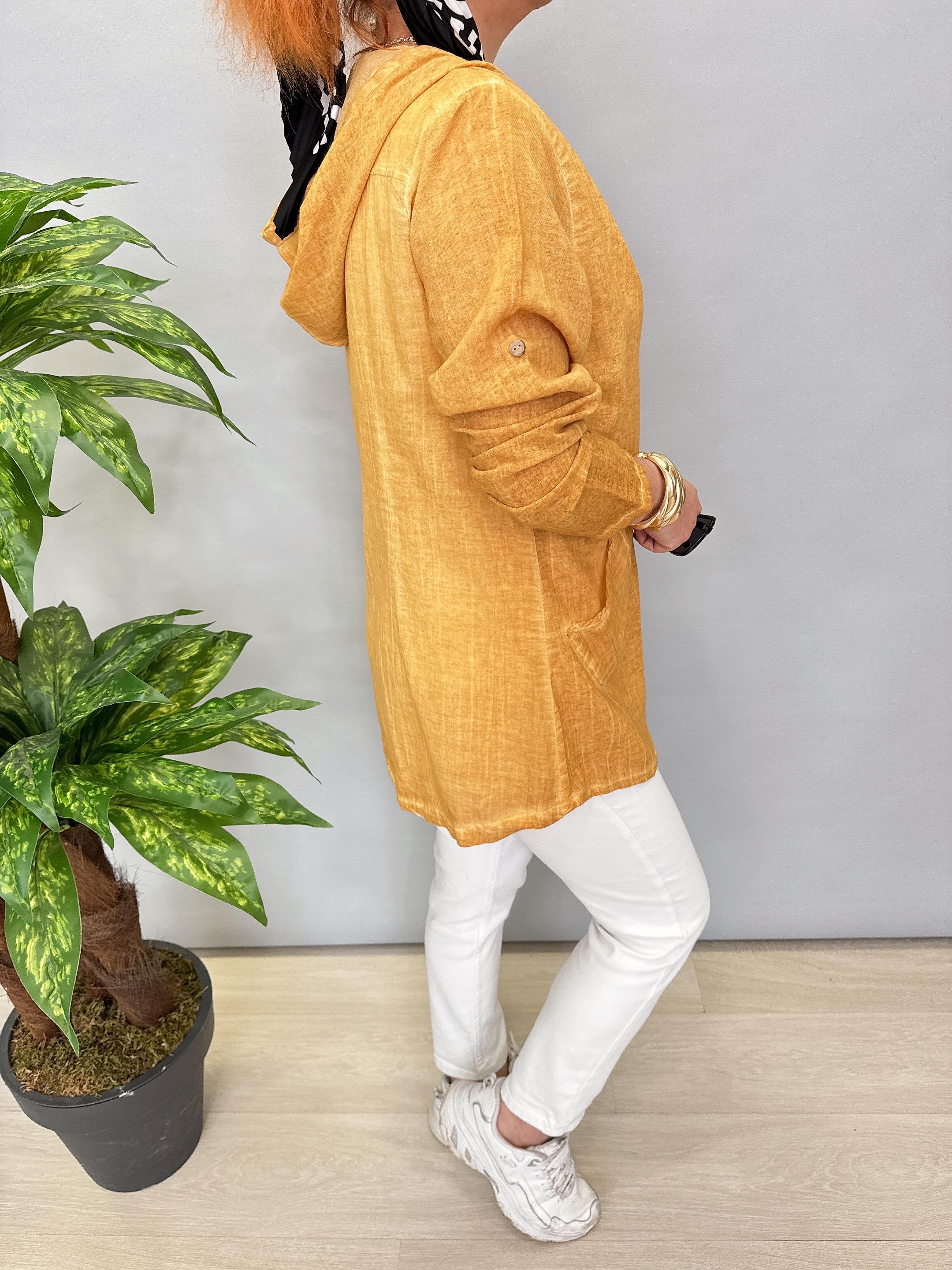 2519 PAMUKLU MEVSİMLİK İNCE CEKET SARI