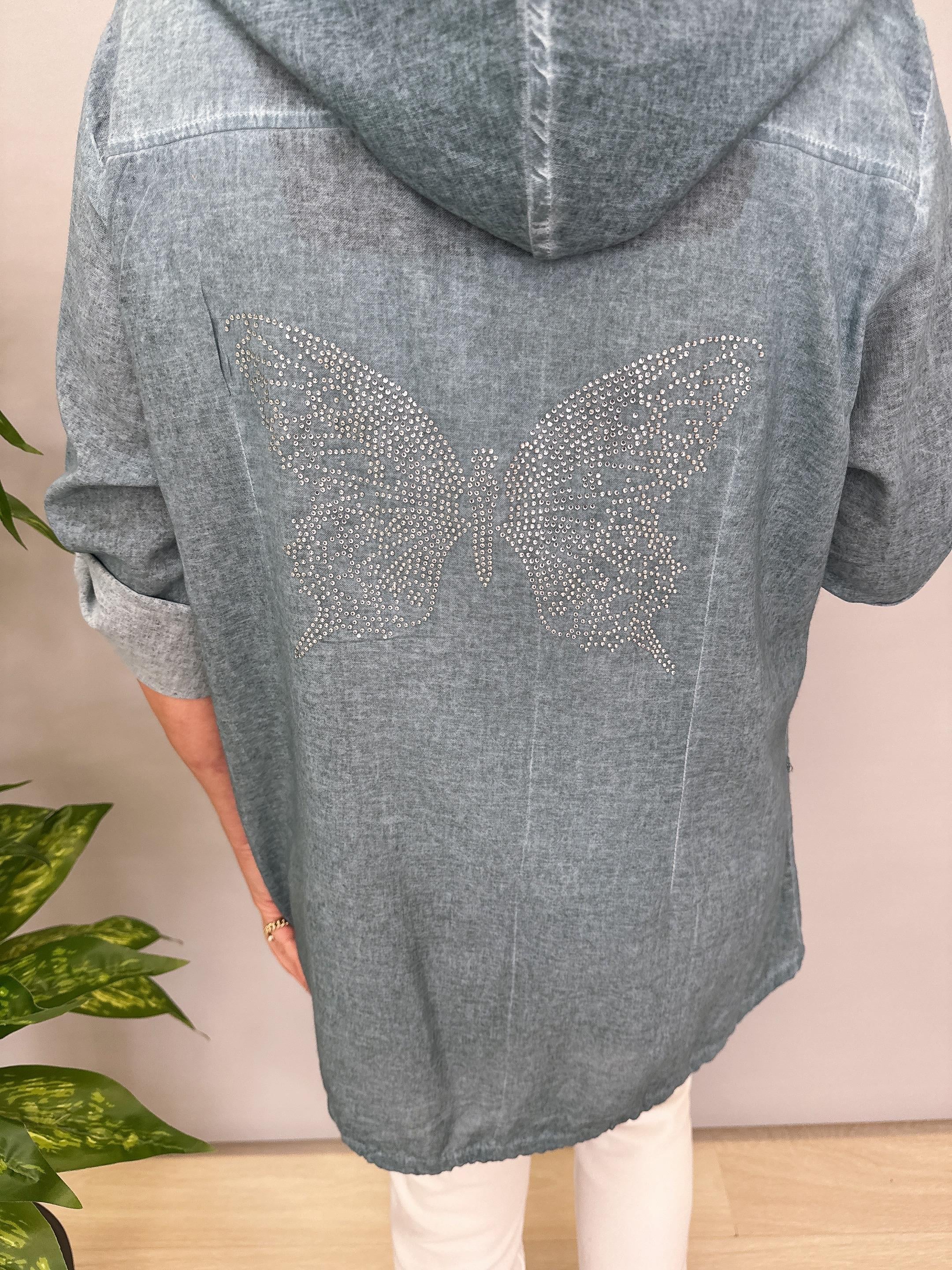 2519 PAMUKLU MEVSİMLİK İNCE CEKET TURKUAZ