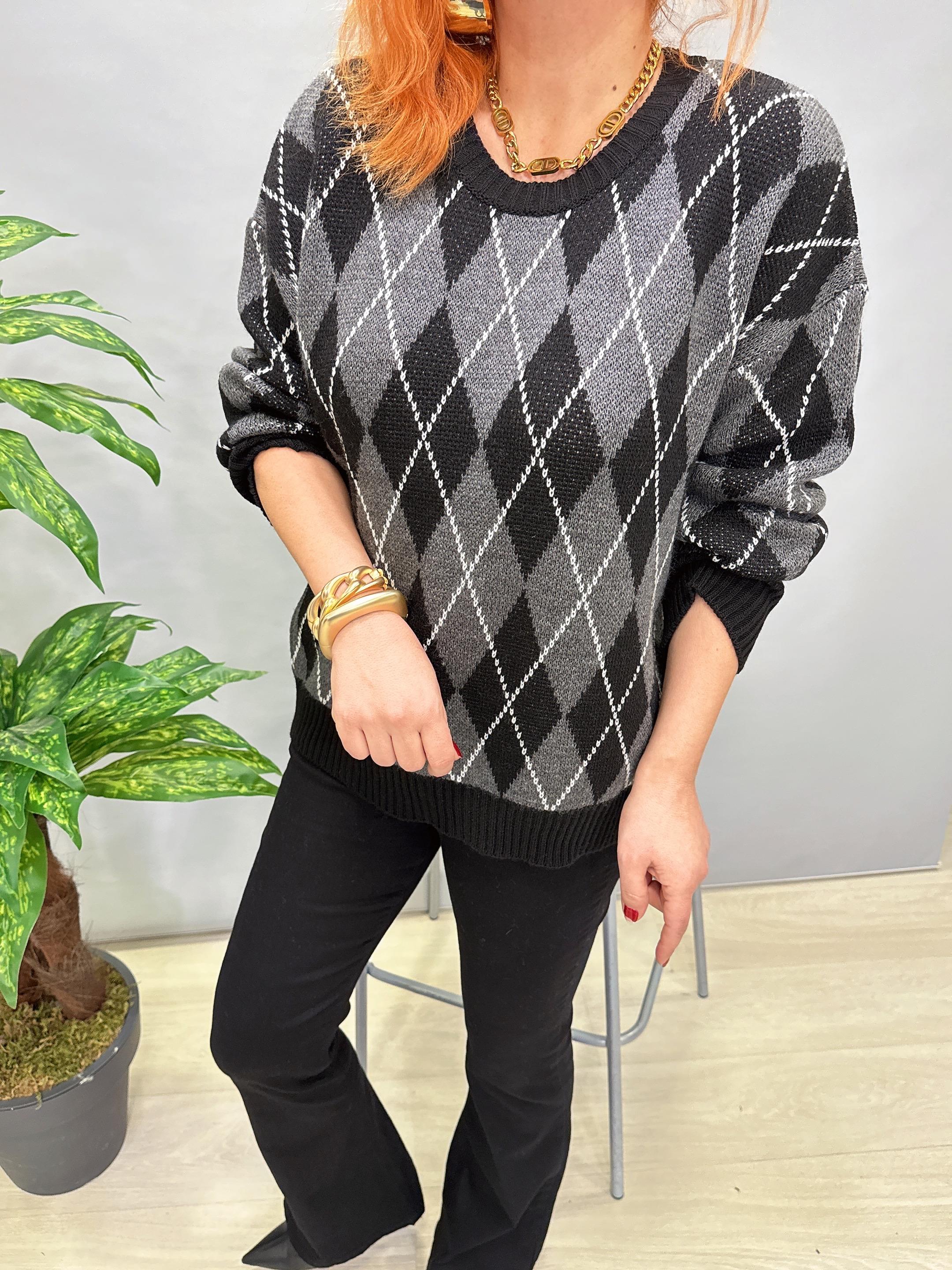 2520 ORJ MARKA BAKLAVA DESEN KAZAK SİYAH