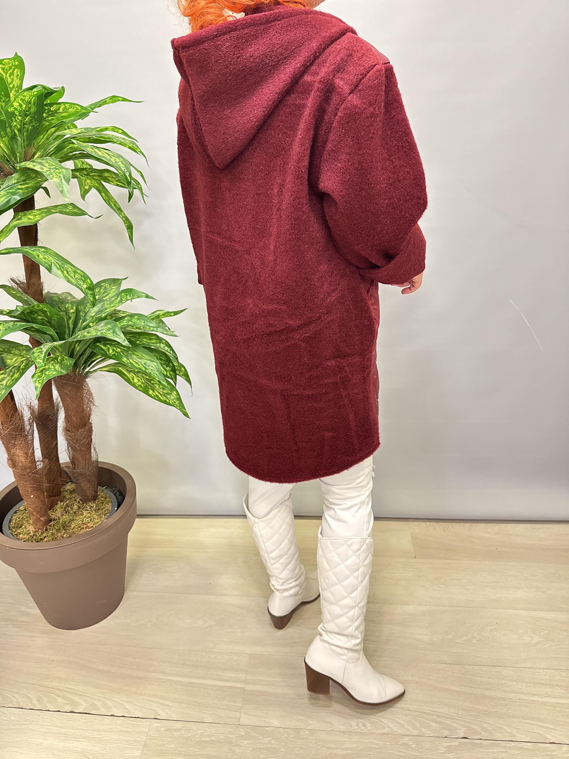2565 Sırt Buklet Detay Kaban Bordo