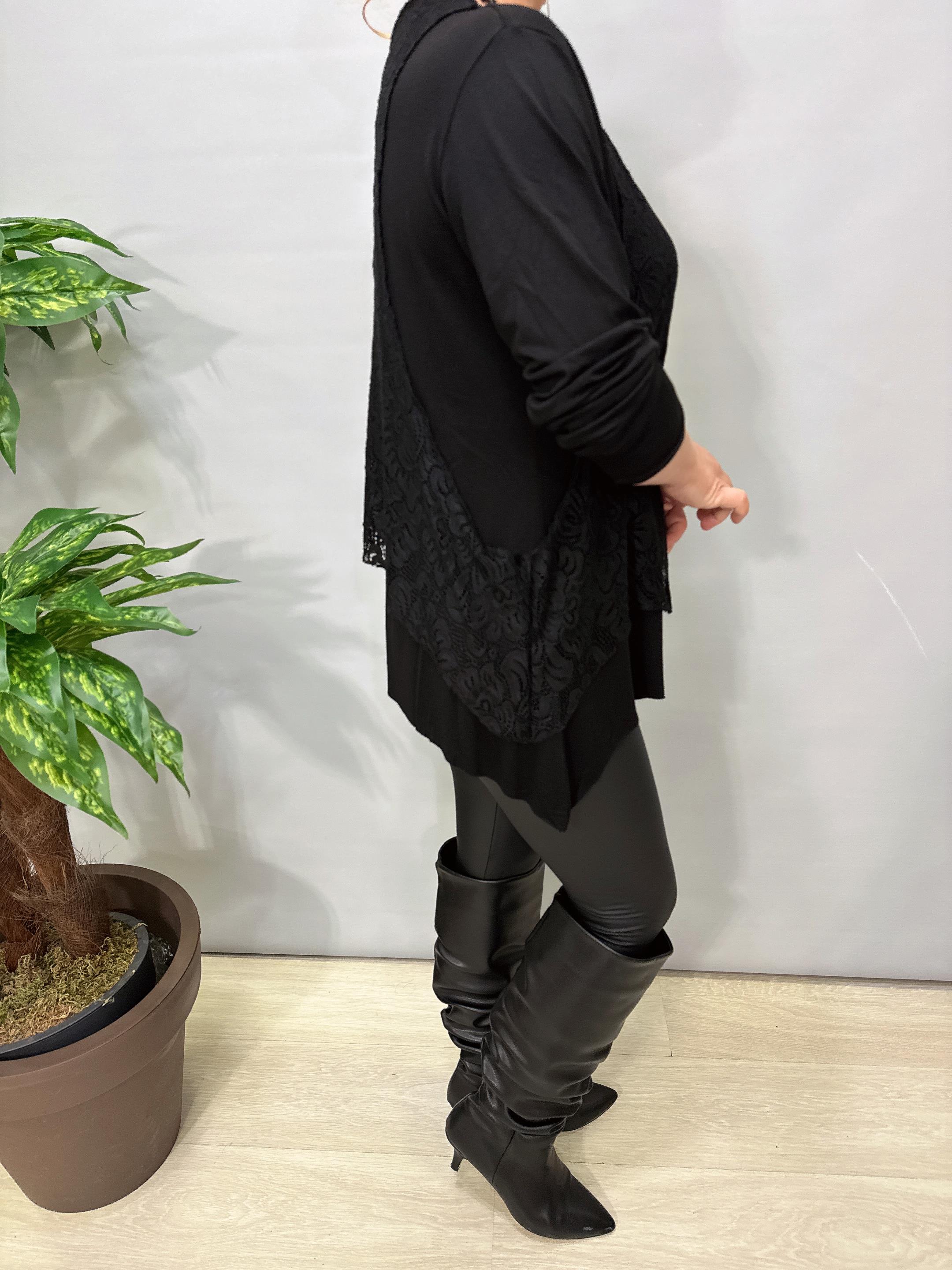 2628 Dantelli yelek  Takım Siyah