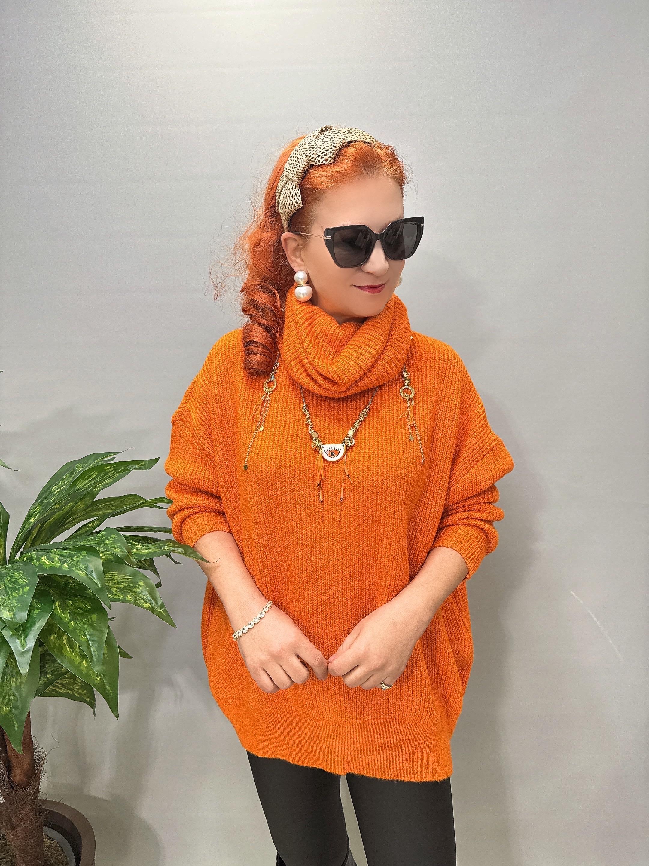 2635 Balıkçı Yaka Kazak Turuncu