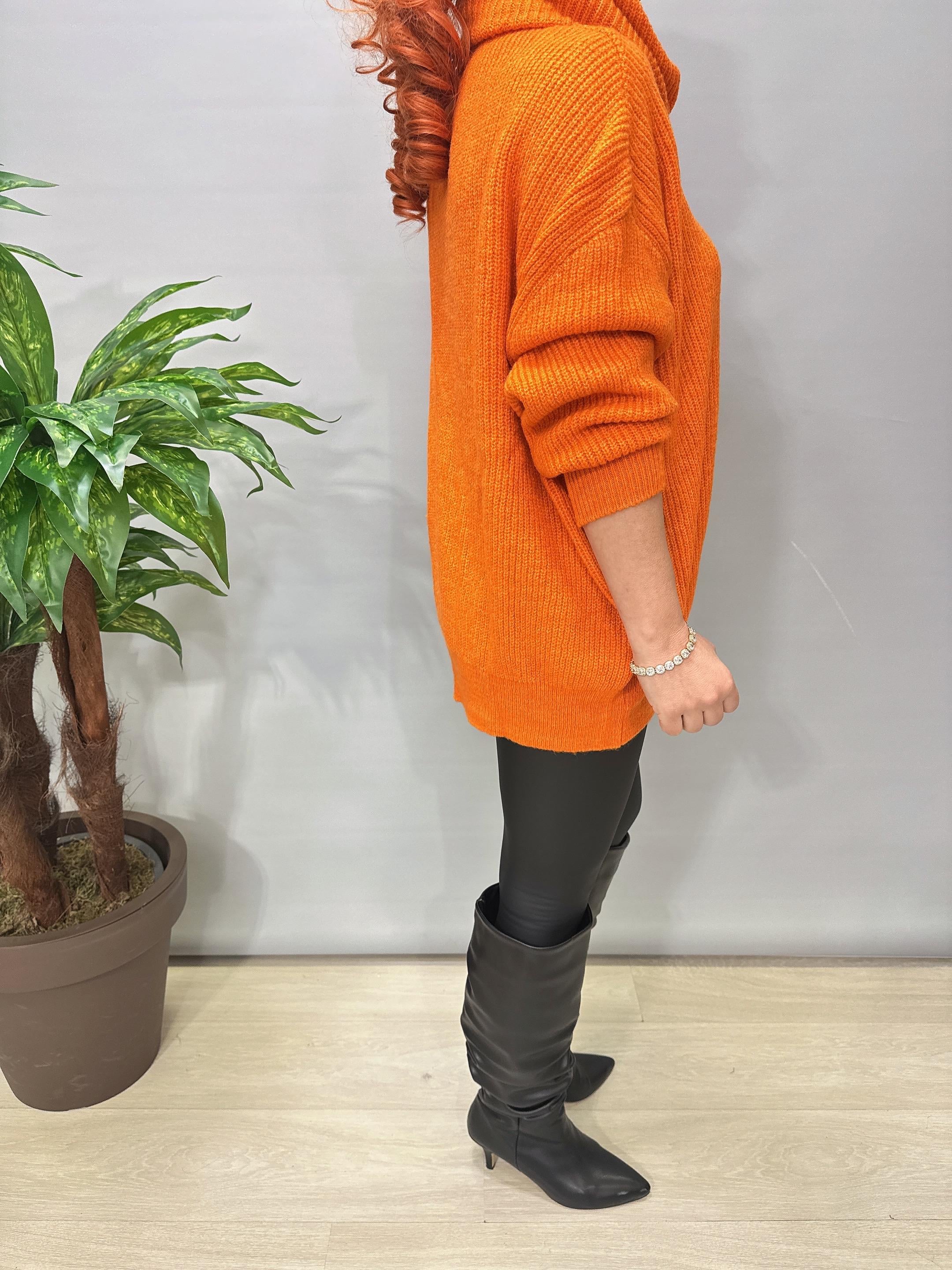 2635 Balıkçı Yaka Kazak Turuncu