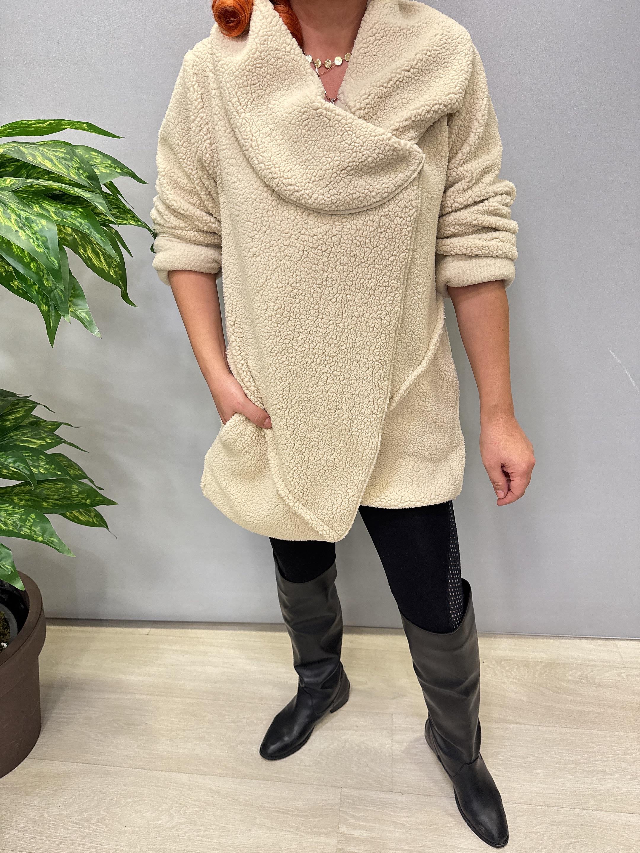 2646 Peluş Ceket Ekru