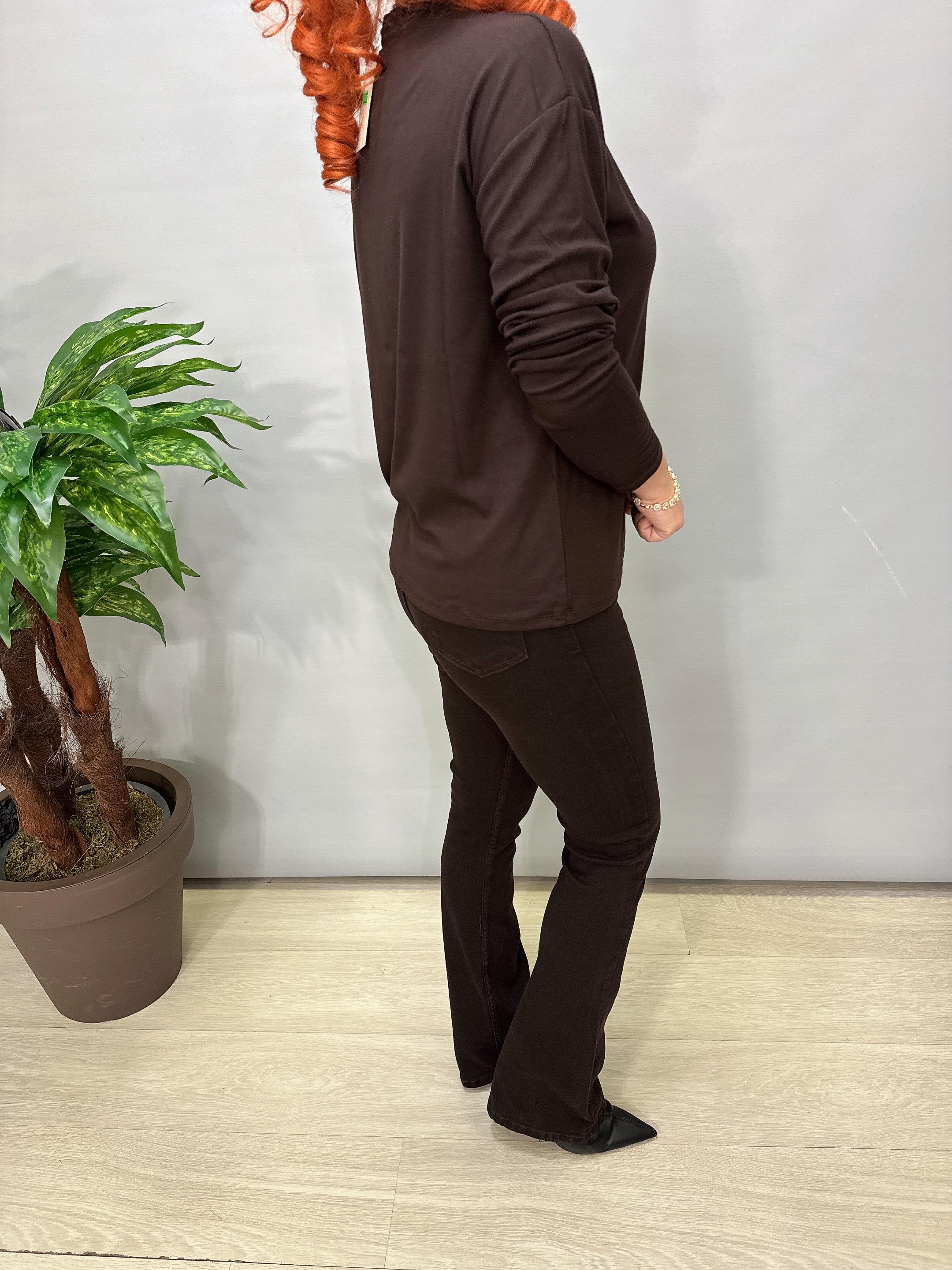 2650 1 Beden Küçük Alınız Modal Basic Bluz Acı Kahve