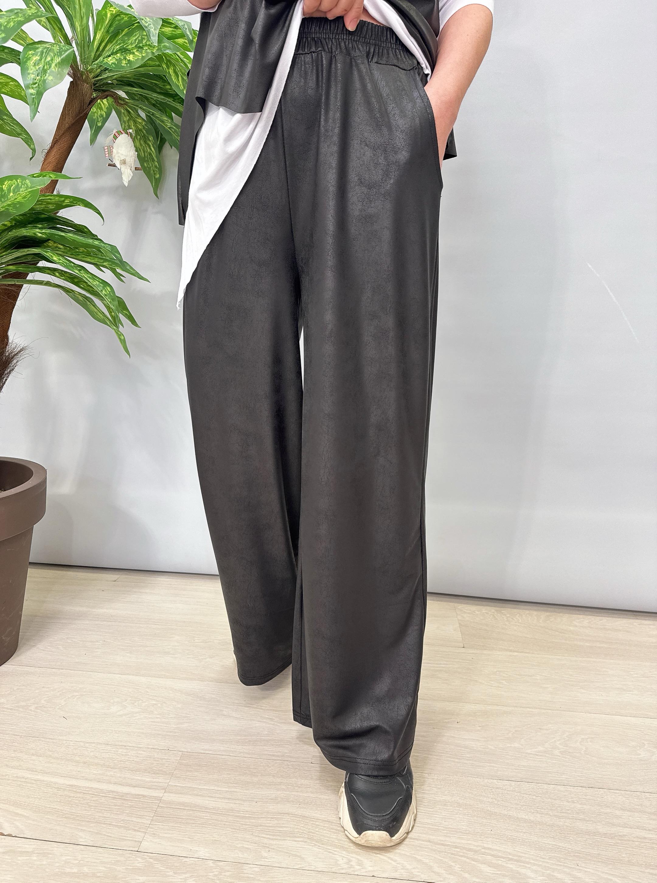 2660 Deri Görünümlü Pantolon 