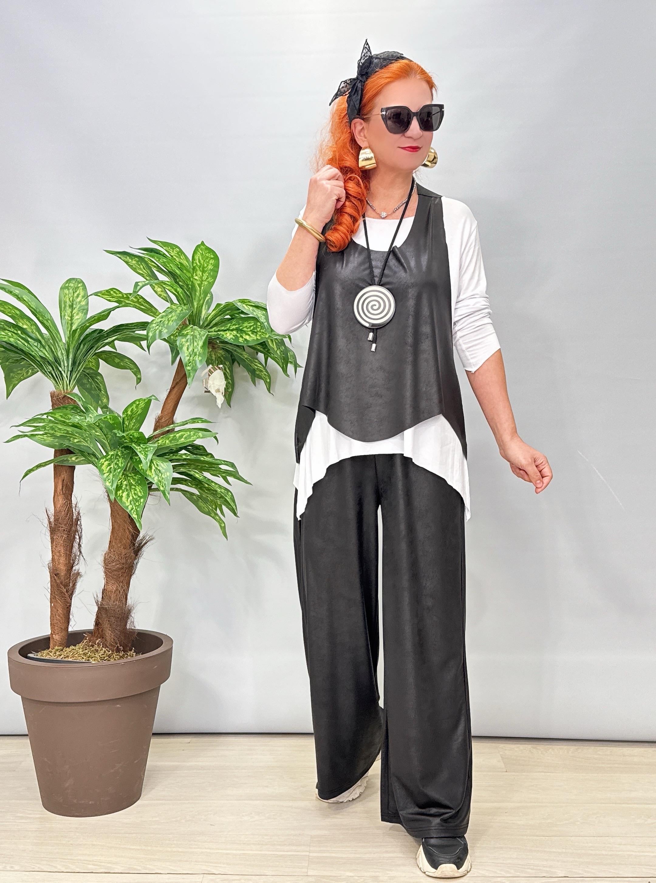 2660 Deri Görünümlü Pantolon 