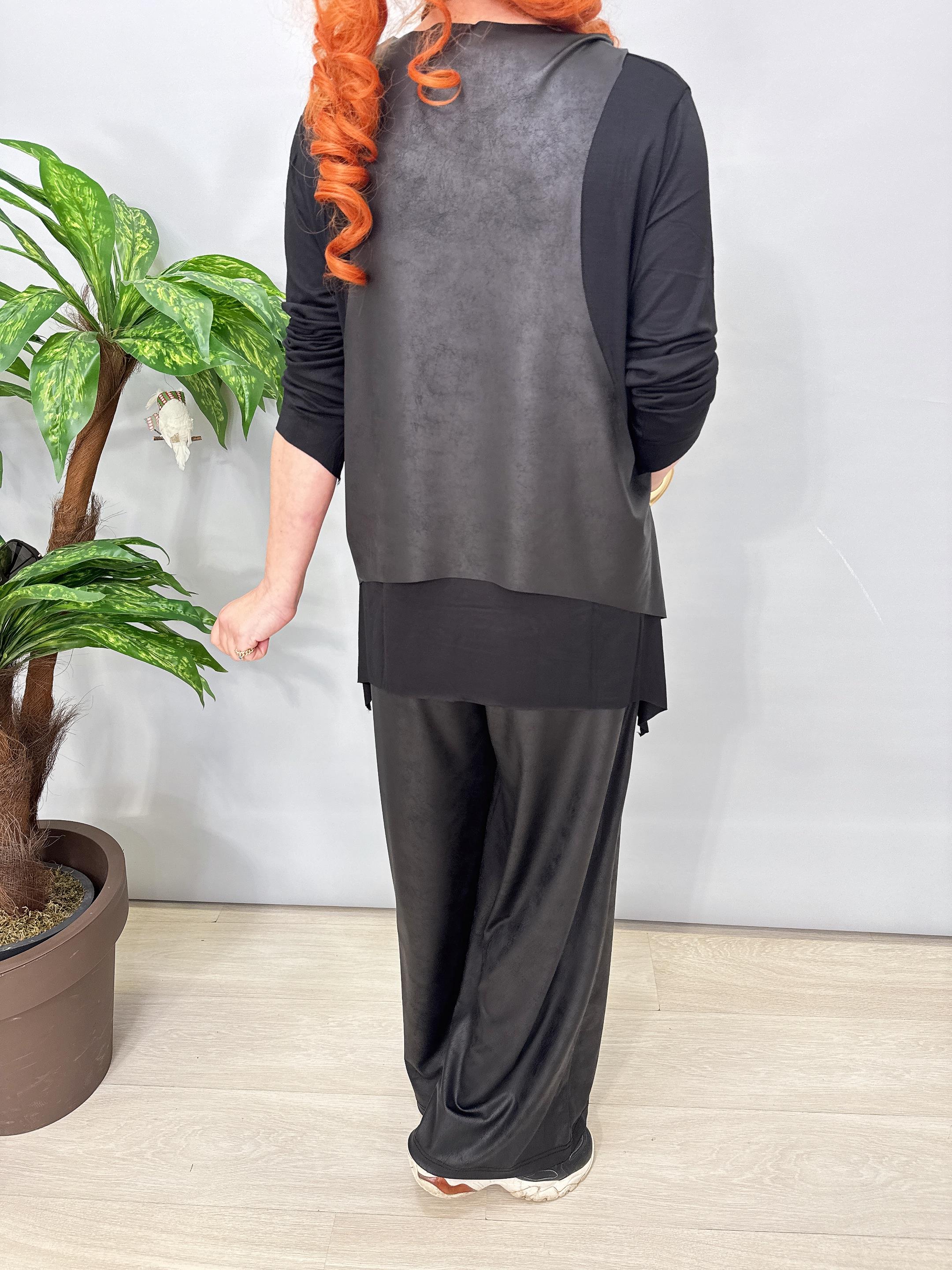 2660 Deri Yelek Basic Ve Kolye Dahil Siyah