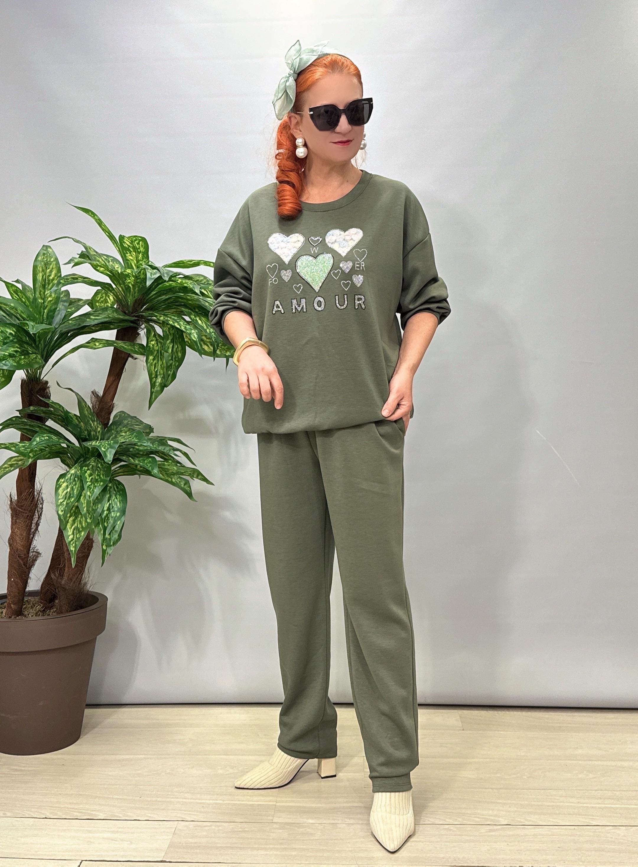 2675 Modal Doku Desenli Takım Haki 