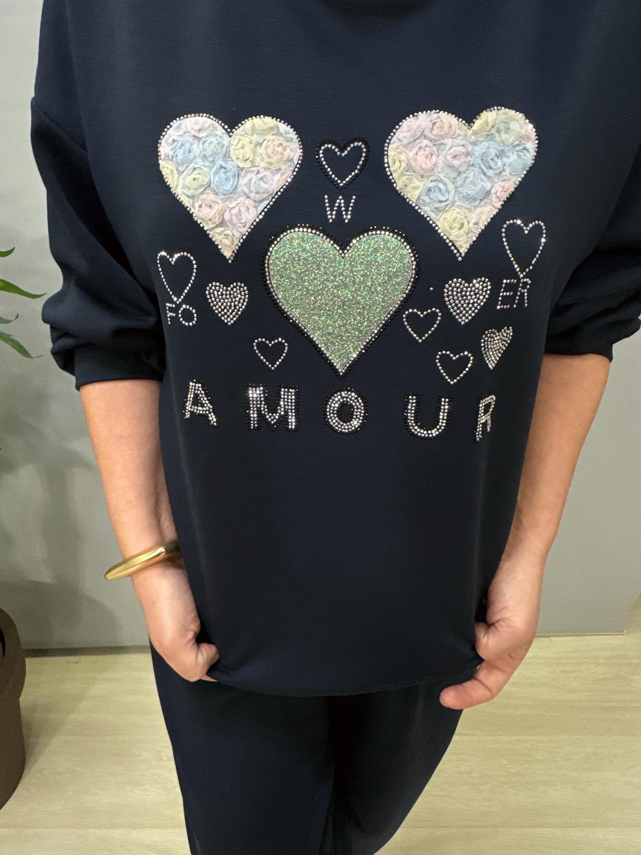 2675 Modal Doku Desenli Takım Lacivert 