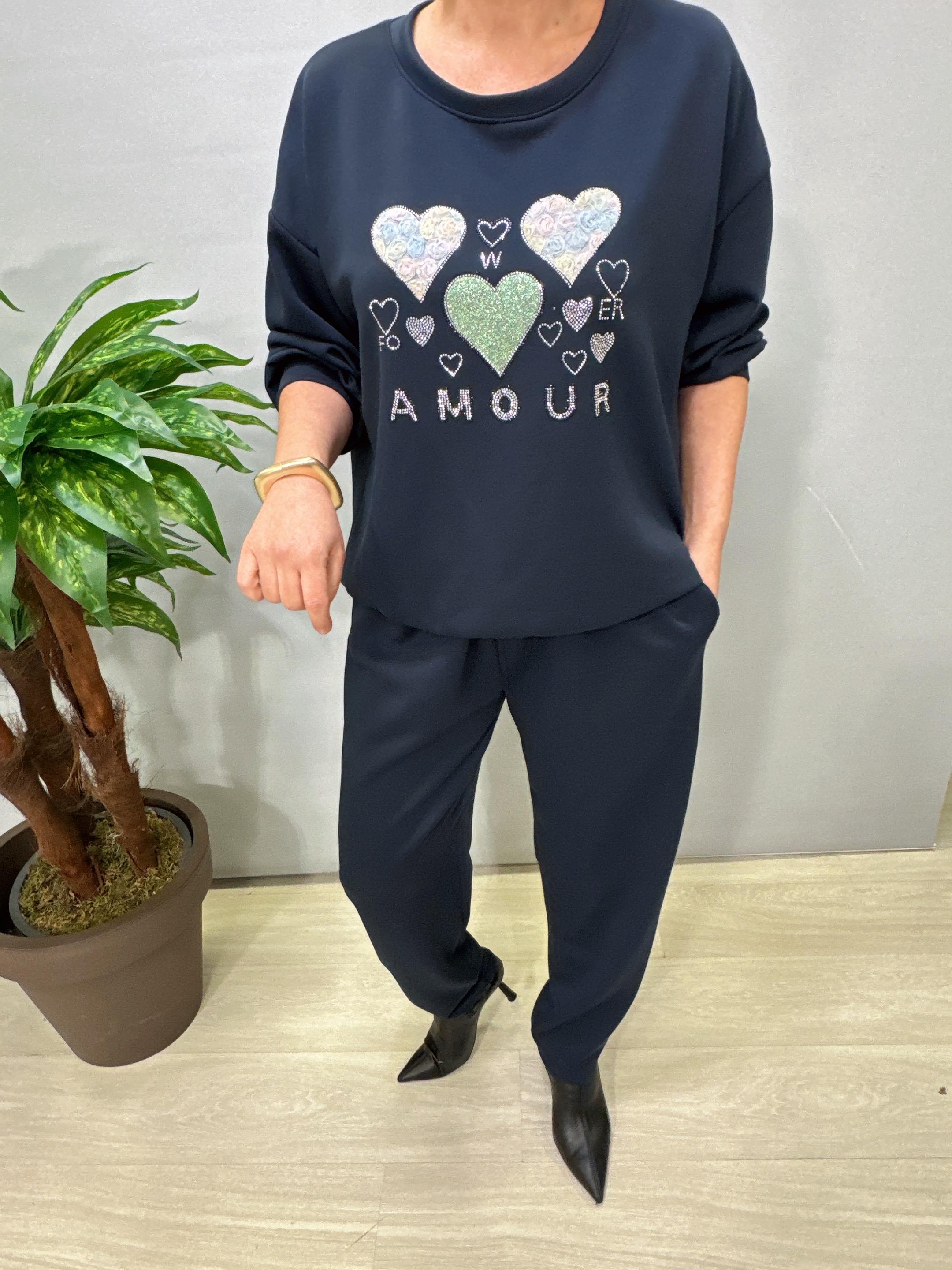 2675 Modal Doku Desenli Takım Lacivert 