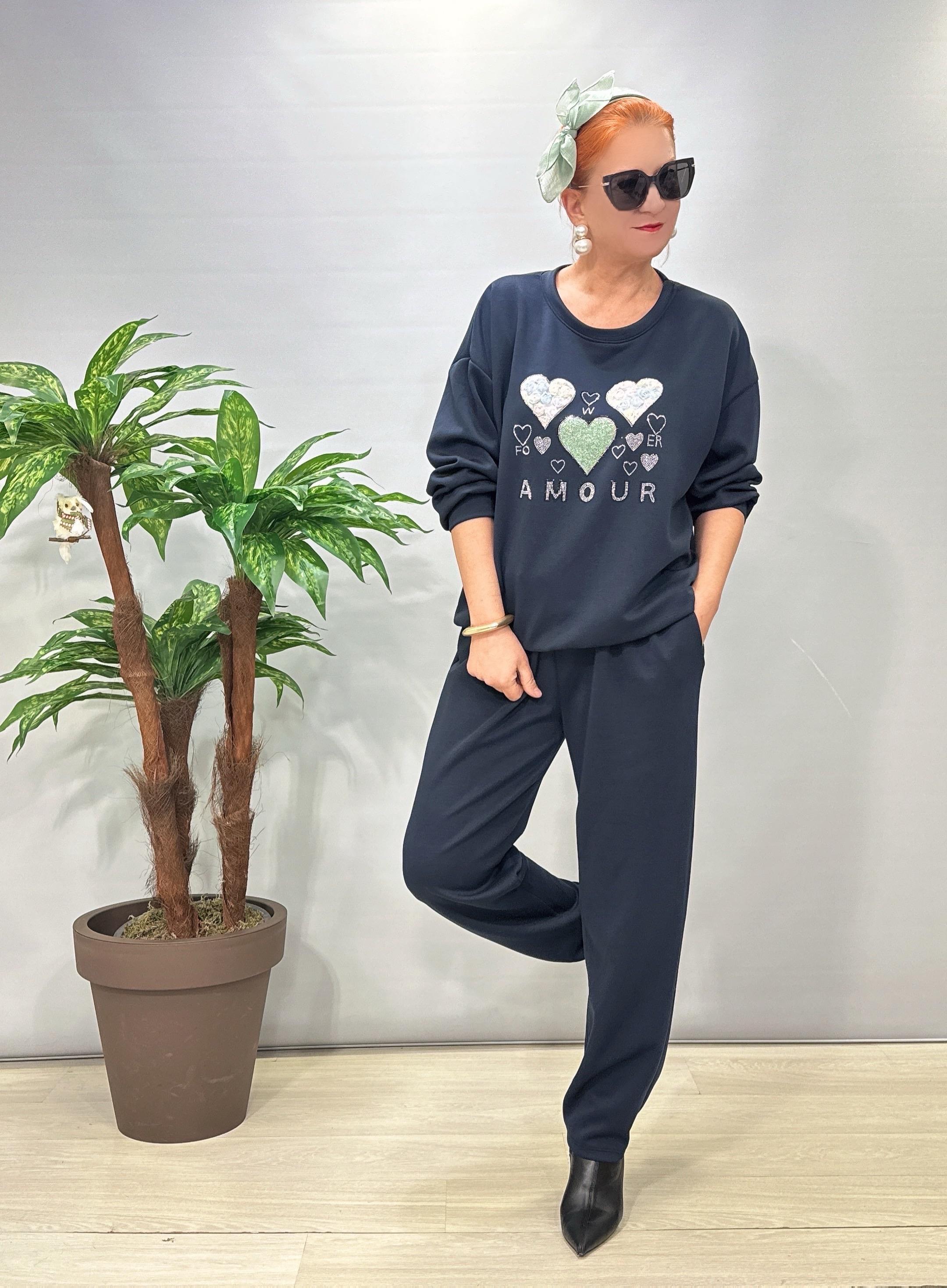 2675 Modal Doku Desenli Takım Lacivert 