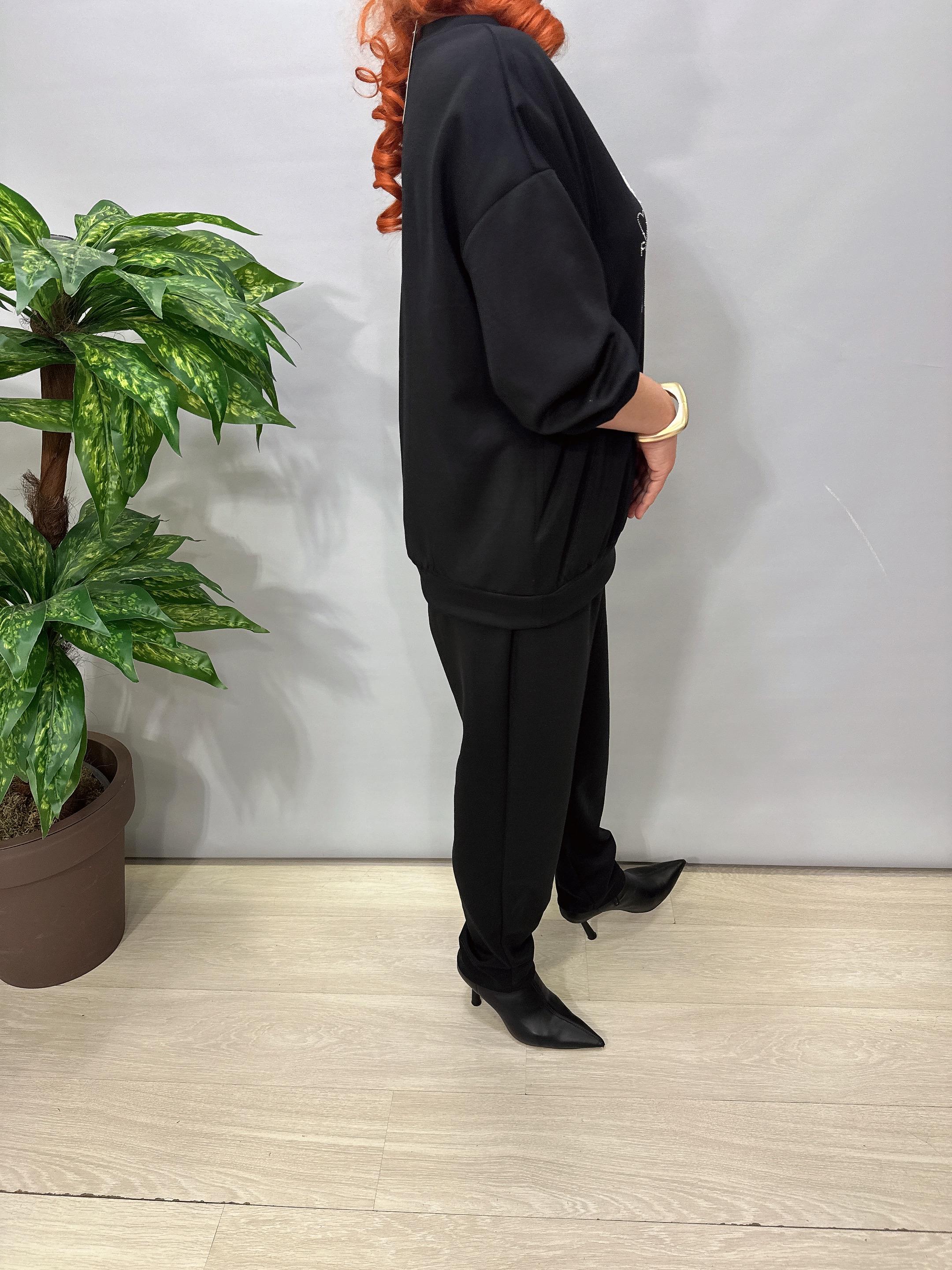 2675 Modal Doku Desenli Takım Siyah