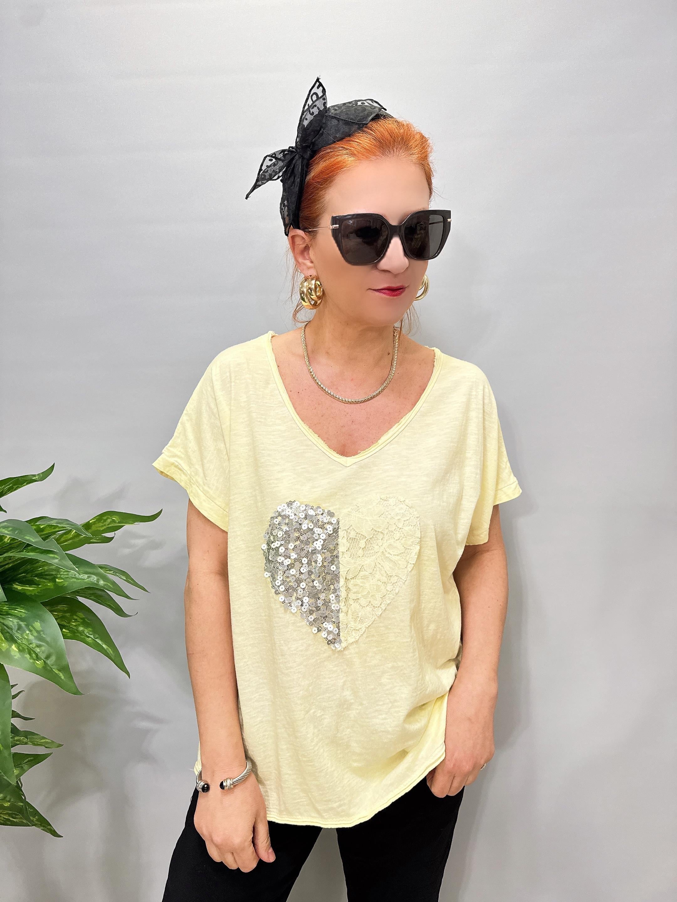 2680 Italyan Pamuklu Bluz Sarı 