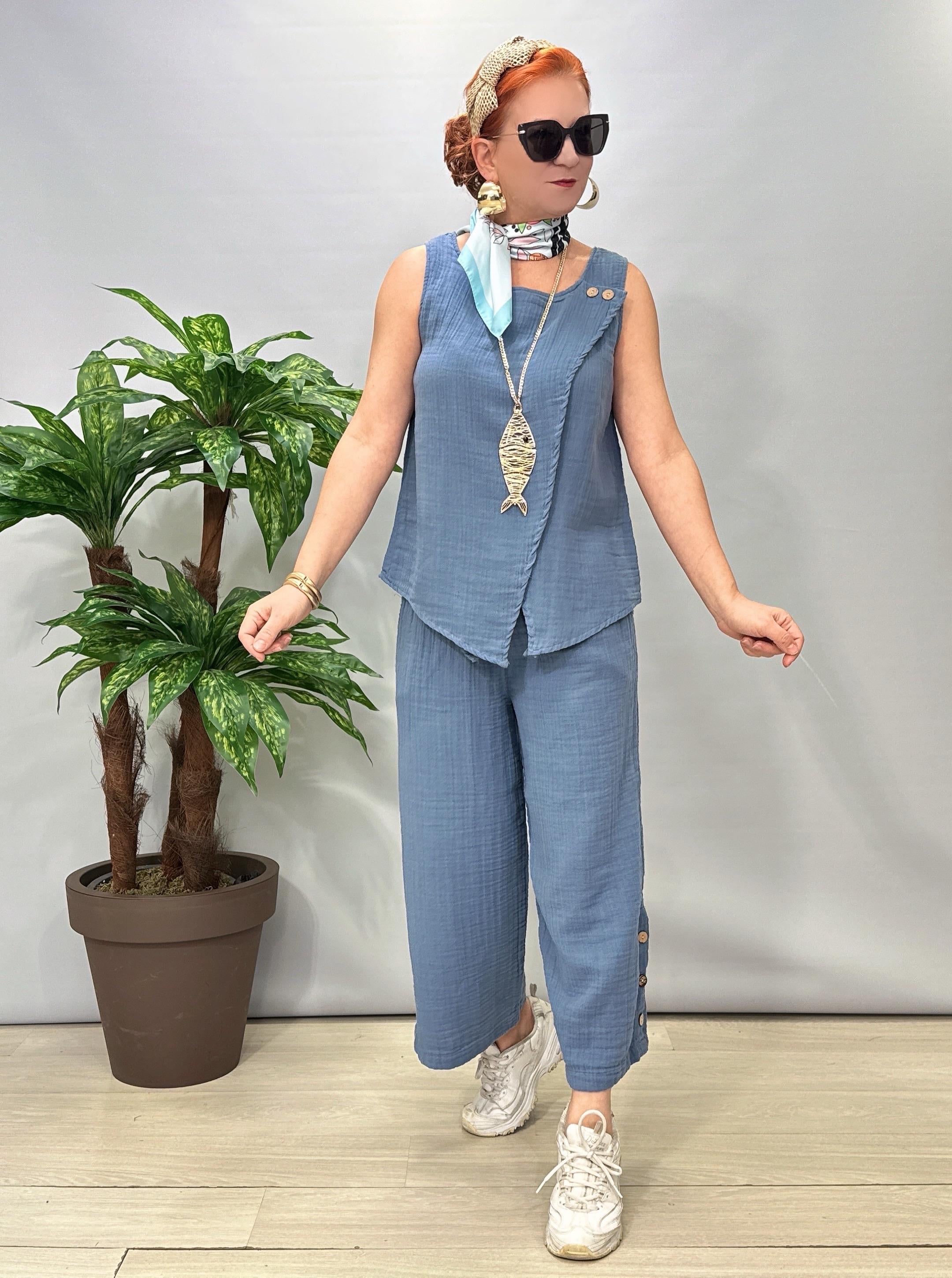 2681 Müslin Takım Mavi