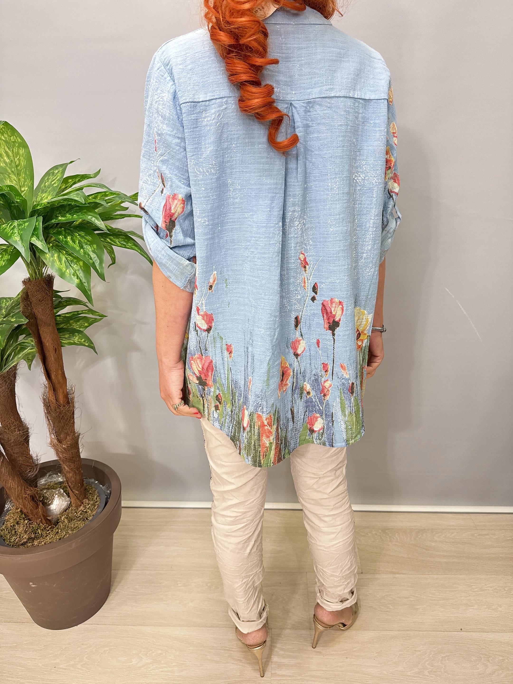 2690 Italyan Pamuklu Gömlek/Ceket Mavi