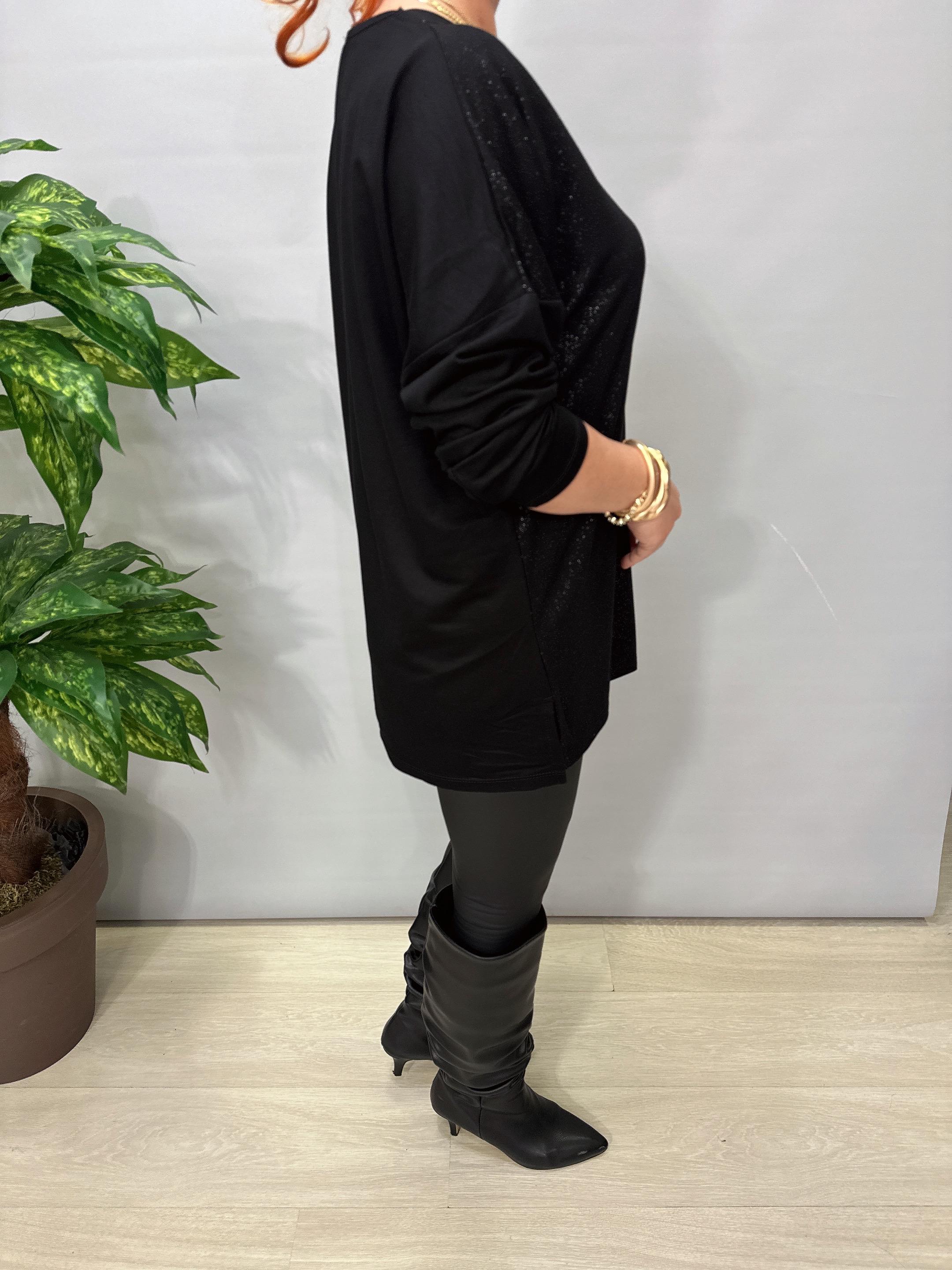 2826 Tasarım Modal Bluz Siyah