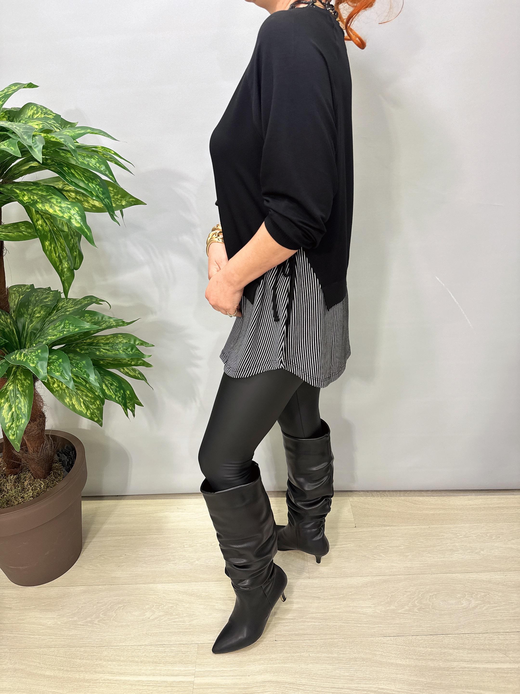 2826 Tasarım Modal Bluz Siyah