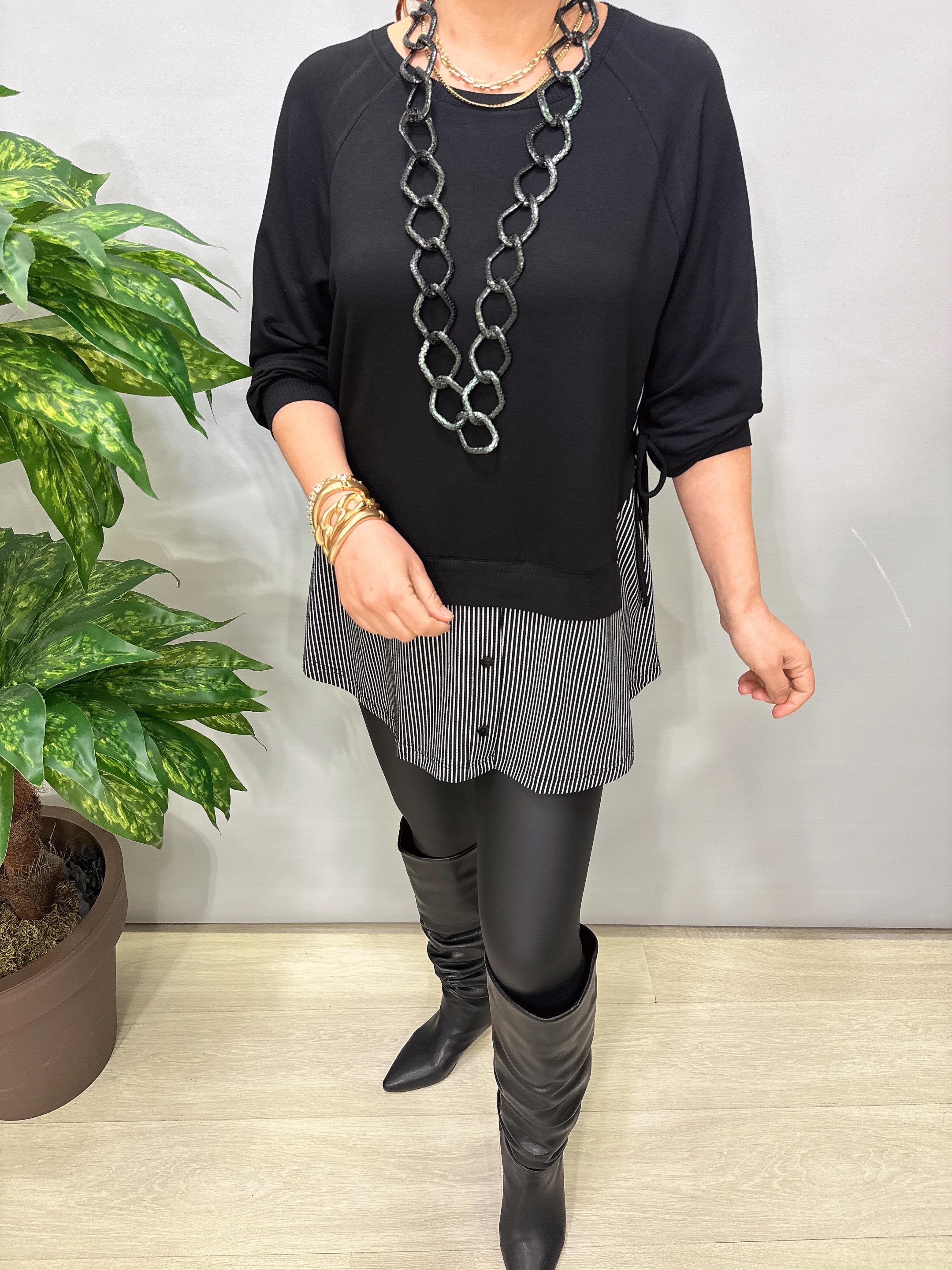 2826 Tasarım Modal Bluz Siyah