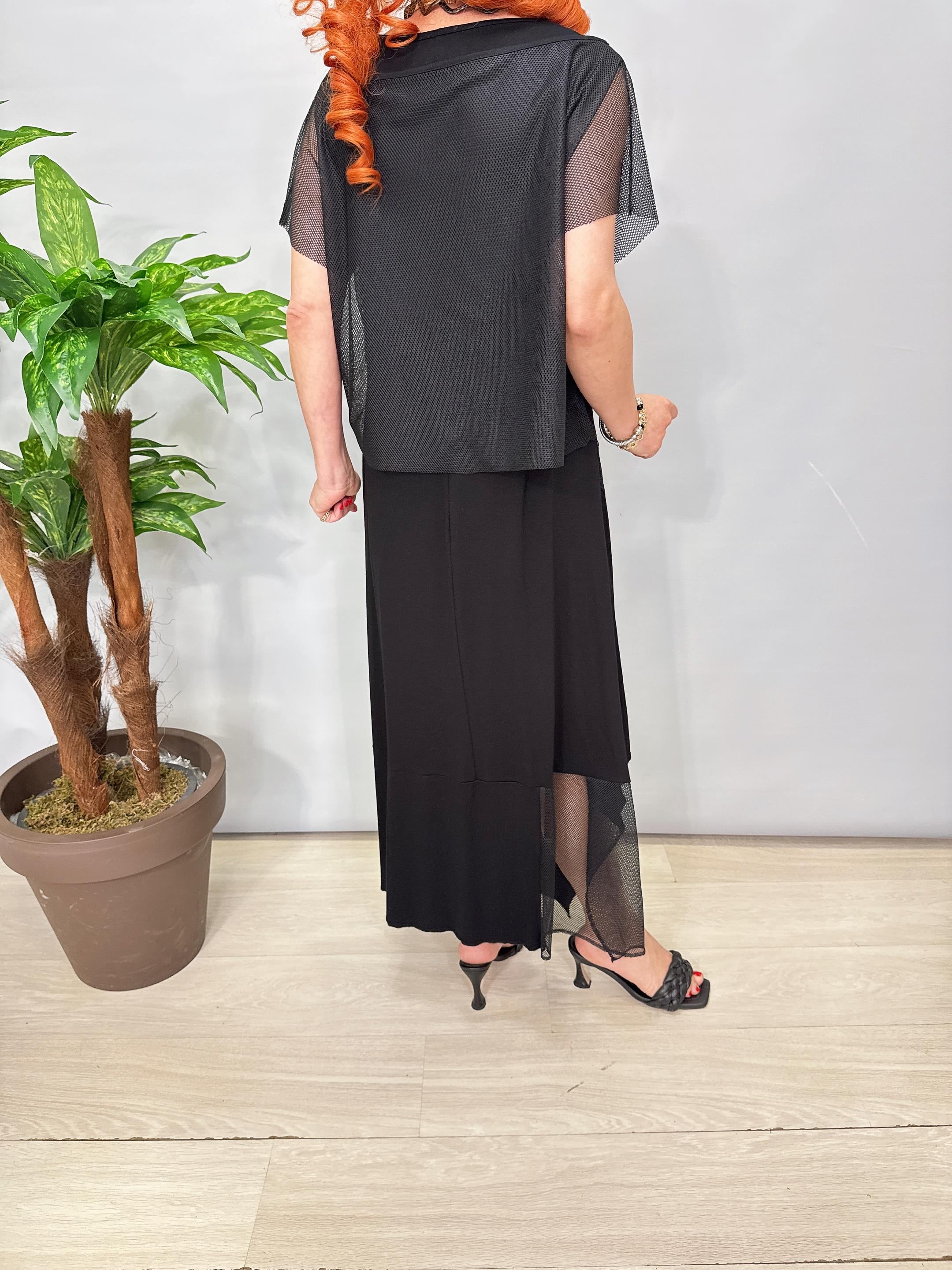 2876 Tasarım Likralı Penye Elbise Siyah