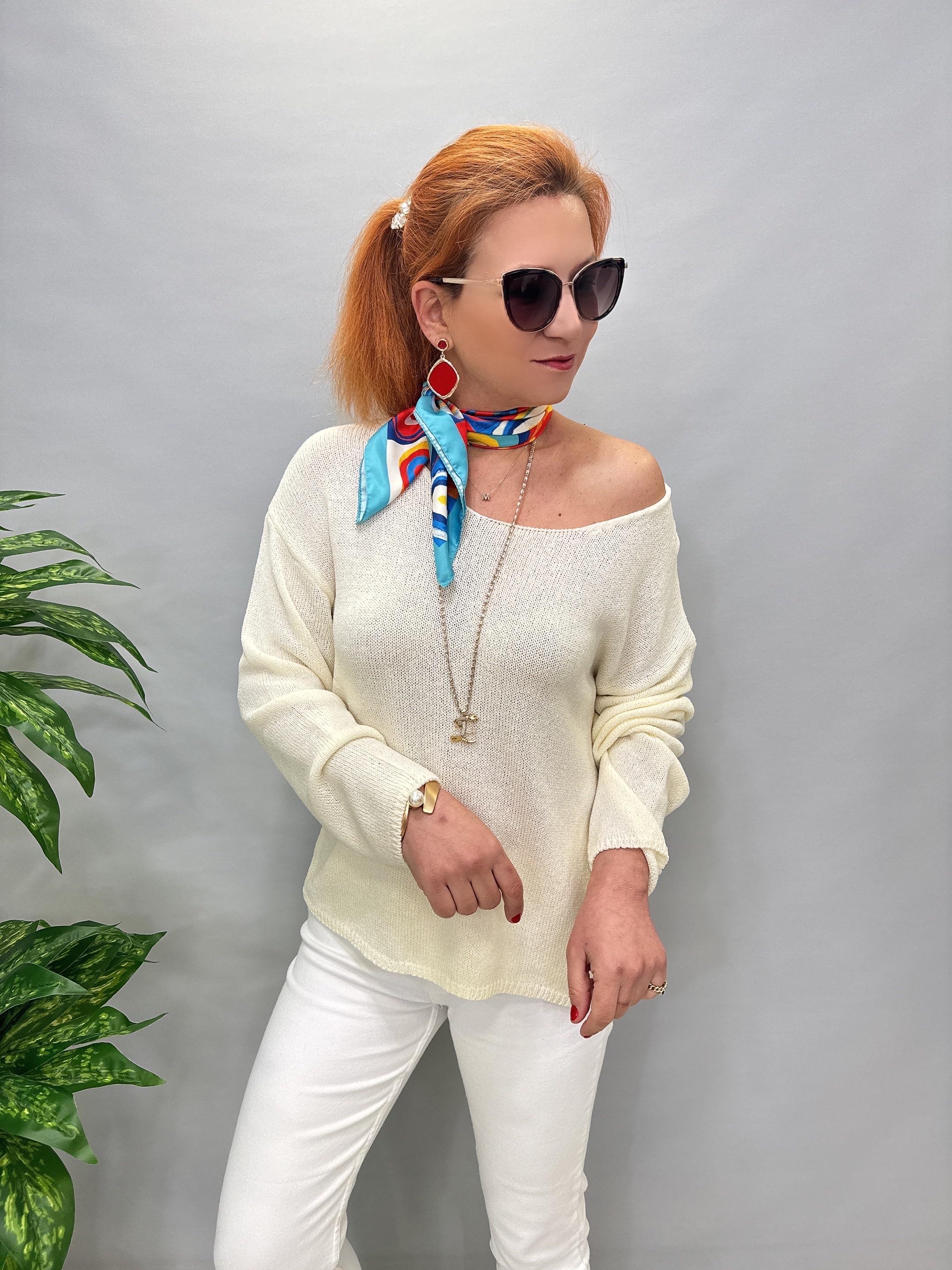 3020 DİLVİN MERSERİZE BLUZ EKRU / KREM