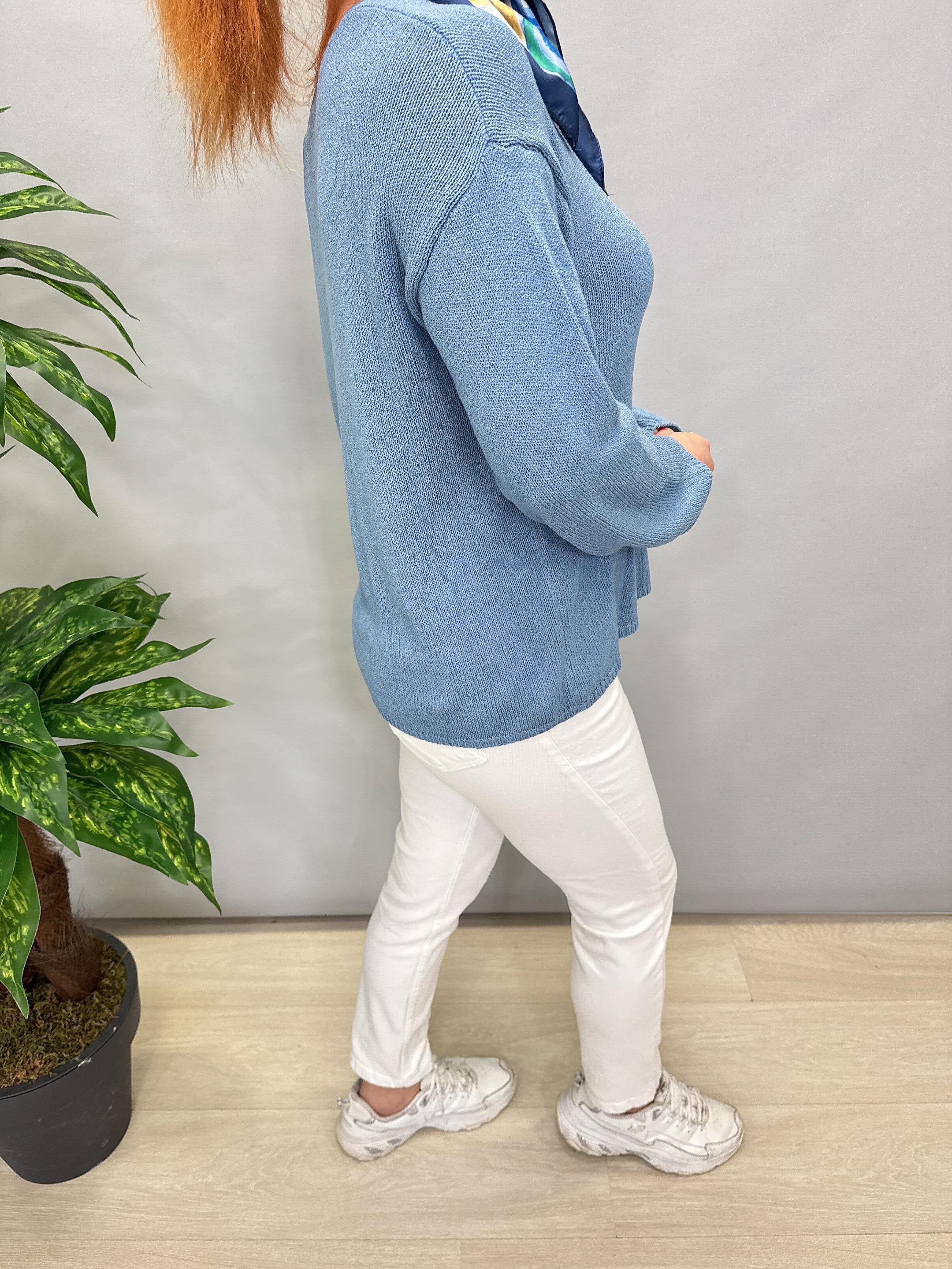 3020 DİLVİN MERSERİZE BLUZ MAVİ