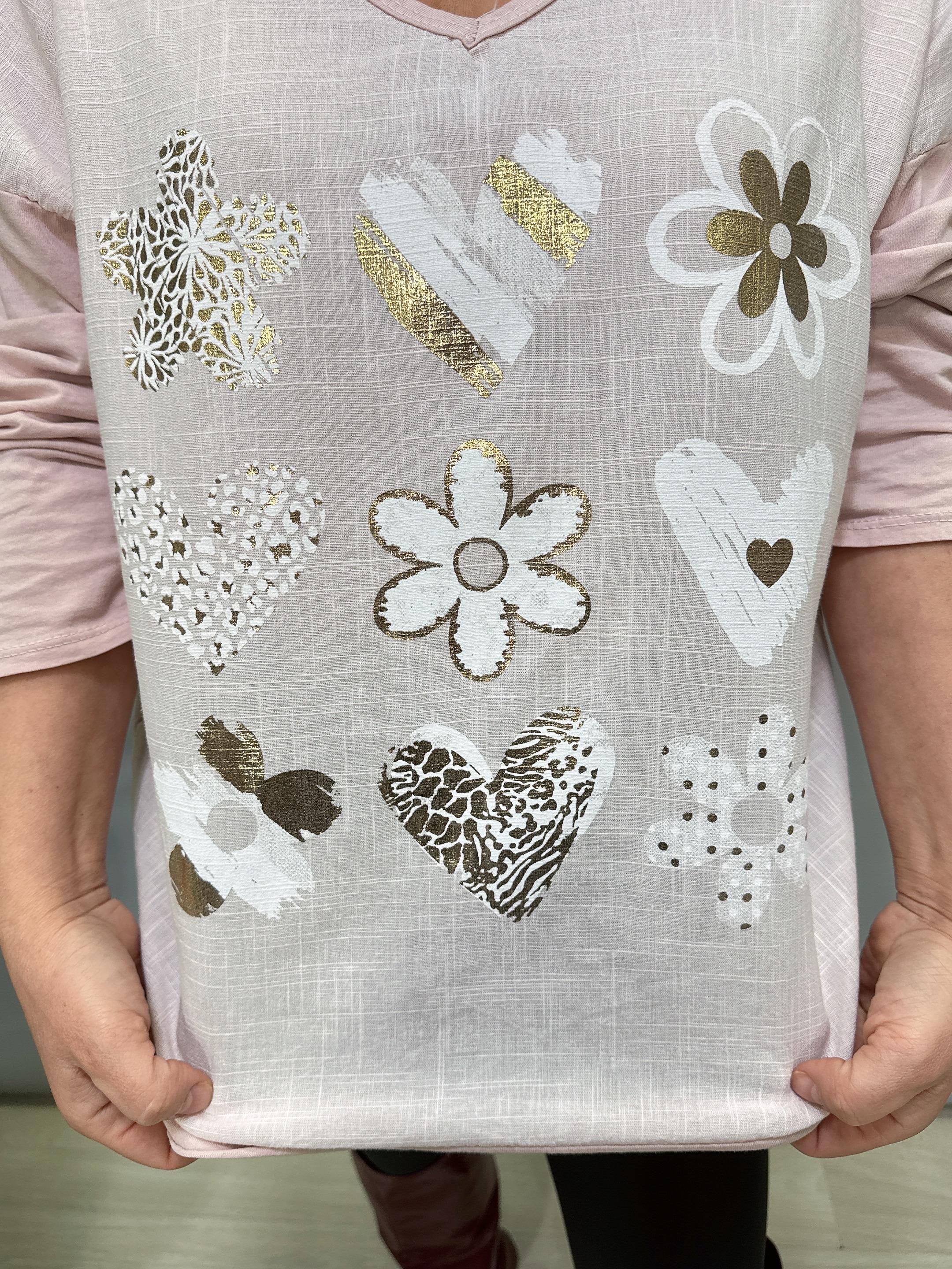 3021 Italyan Pamuklu Bluz Pudra 