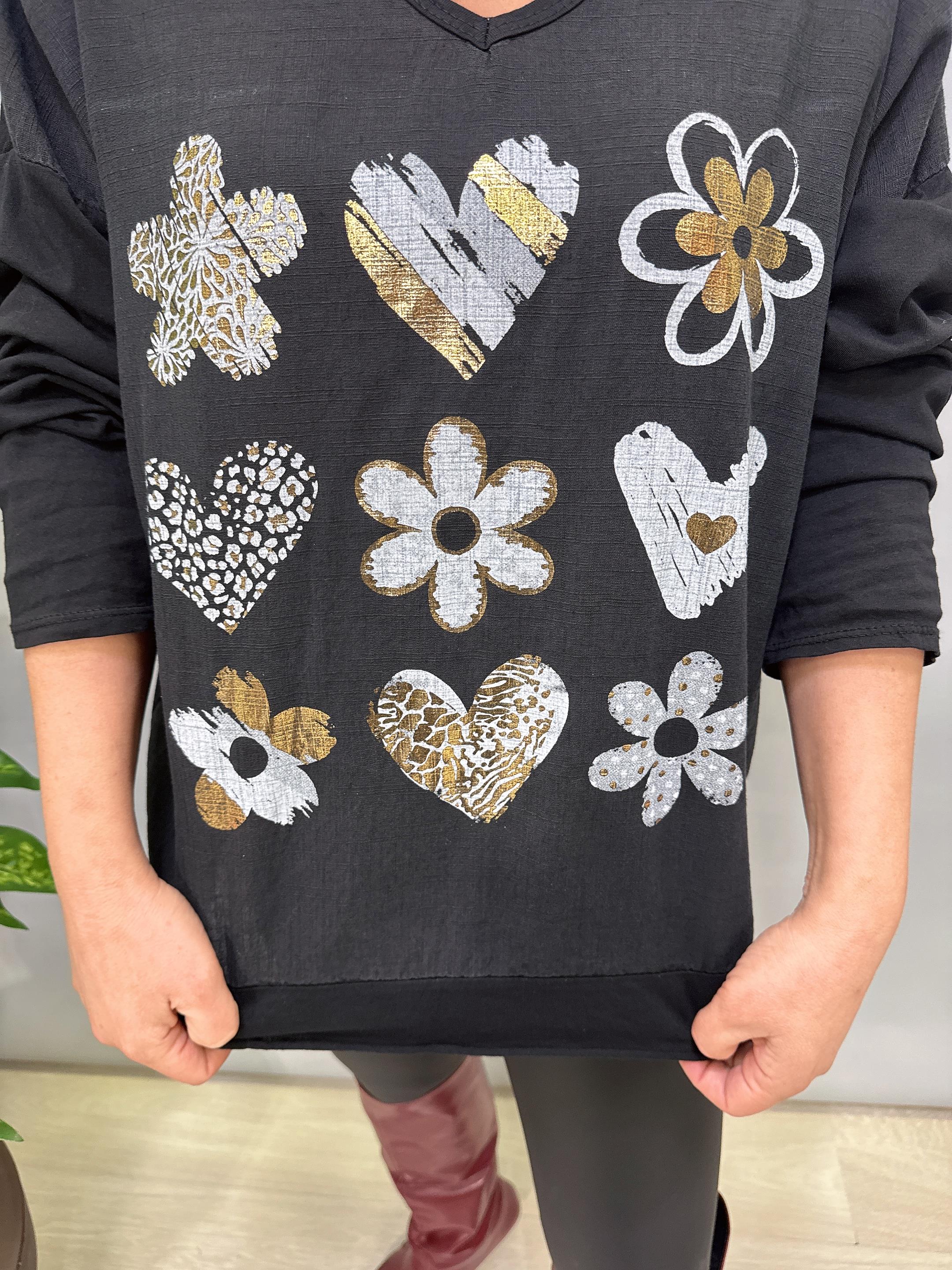 3021 Italyan Pamuklu Bluz Siyah