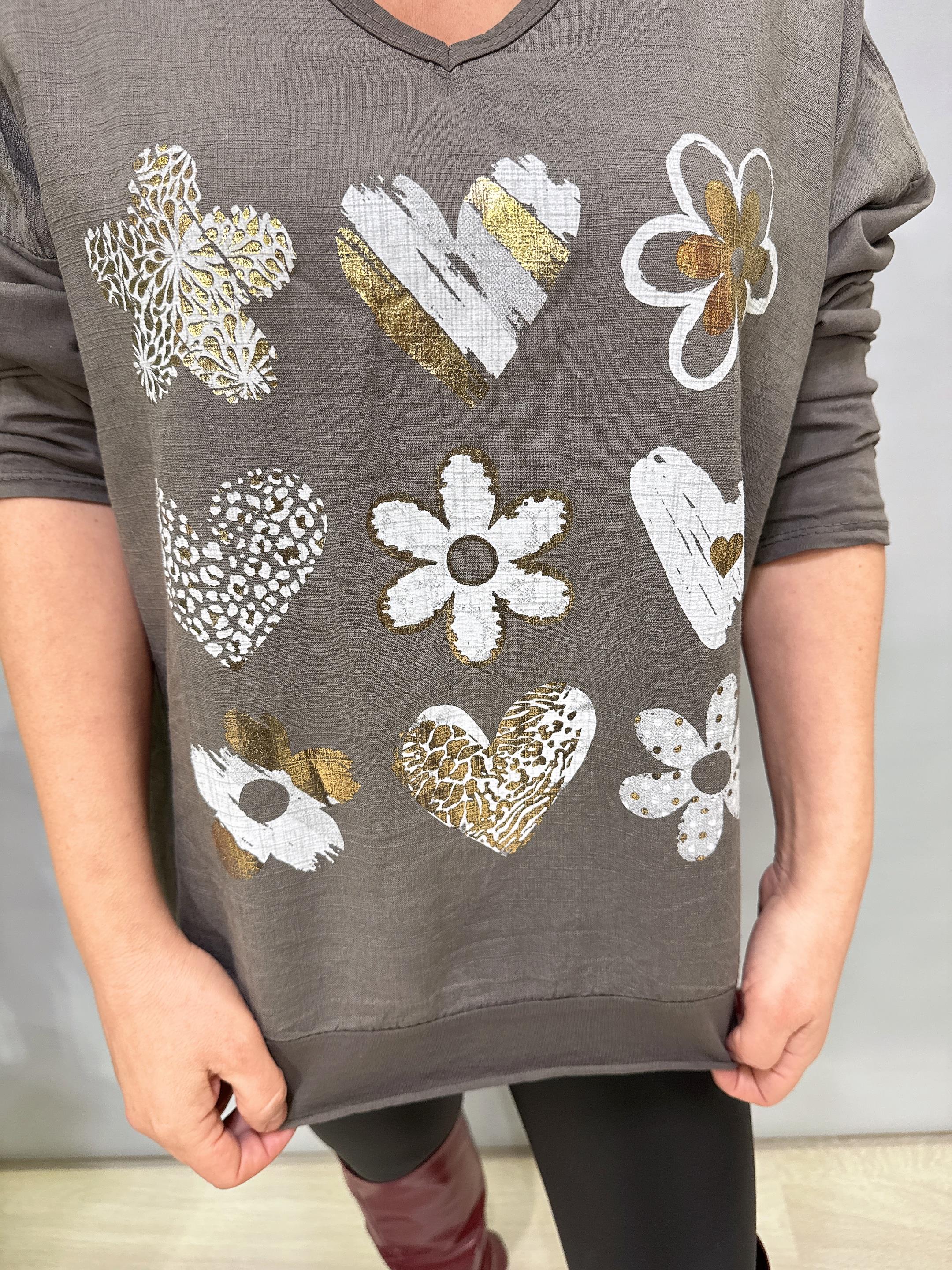 3021 Italyan Pamuklu Bluz Vizon