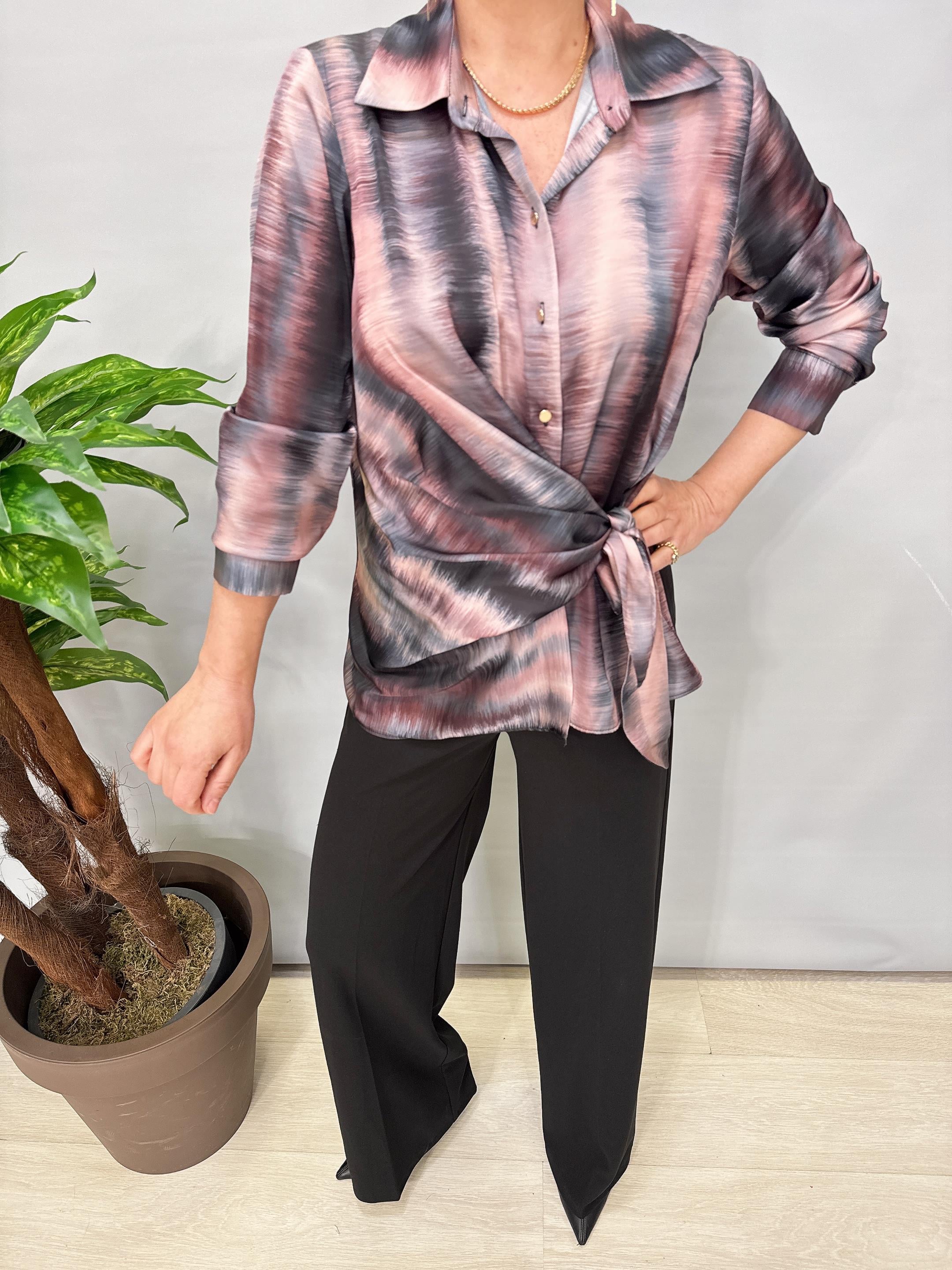 3025 Saten Gömlek Renkli