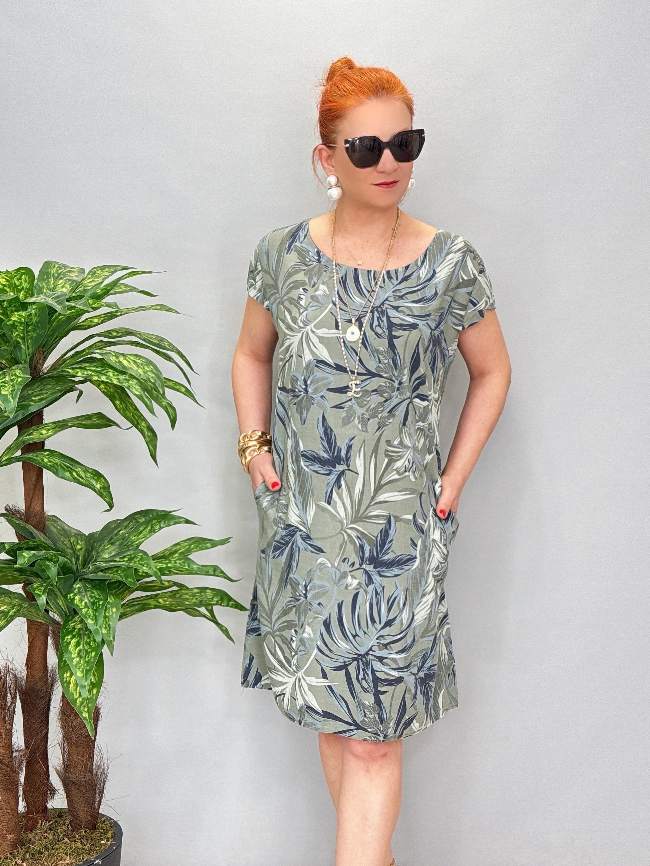 3040 İTALYAN PAMUK KETEN ELBİSE 