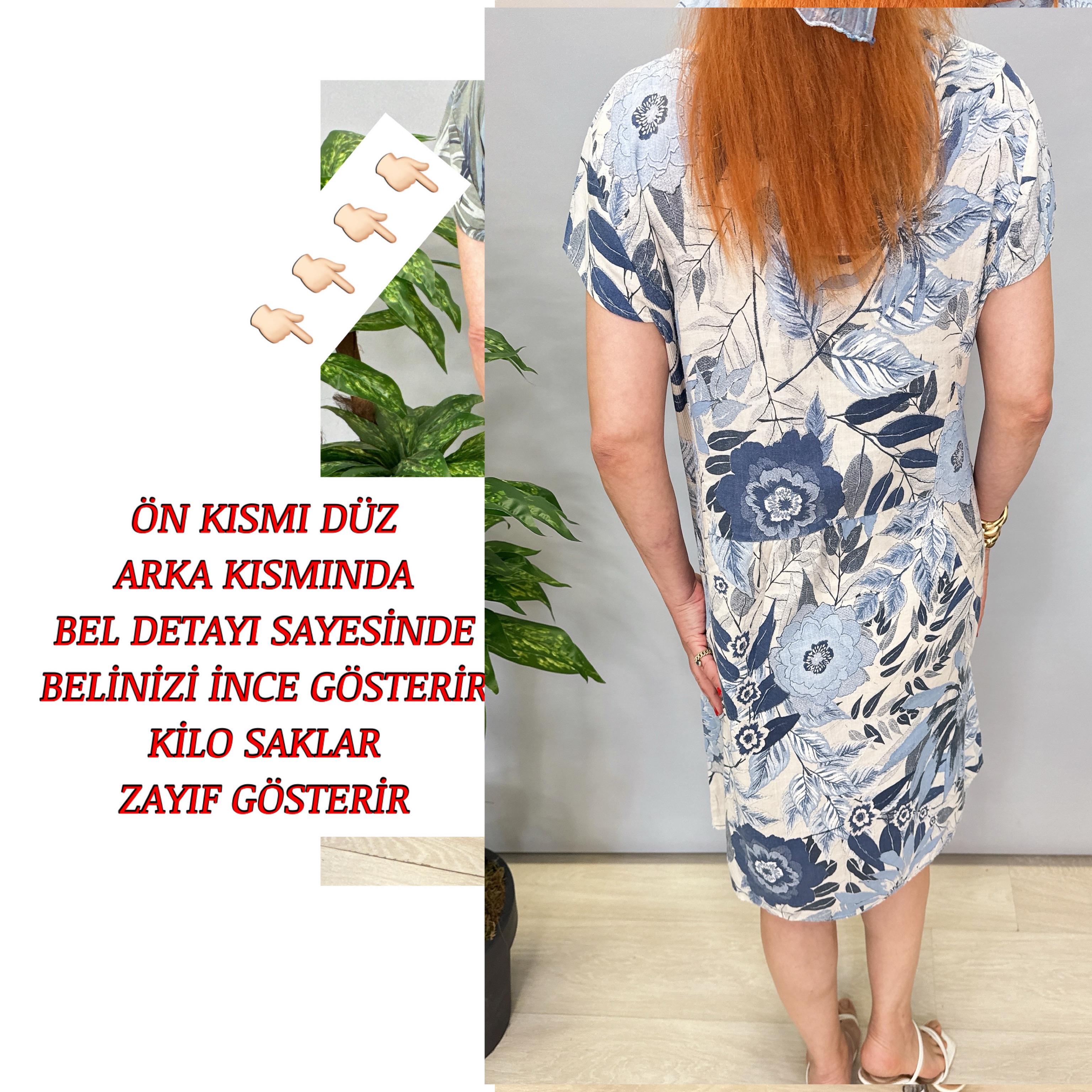 3040 İTALYAN PAMUK KETEN ELBİSE 