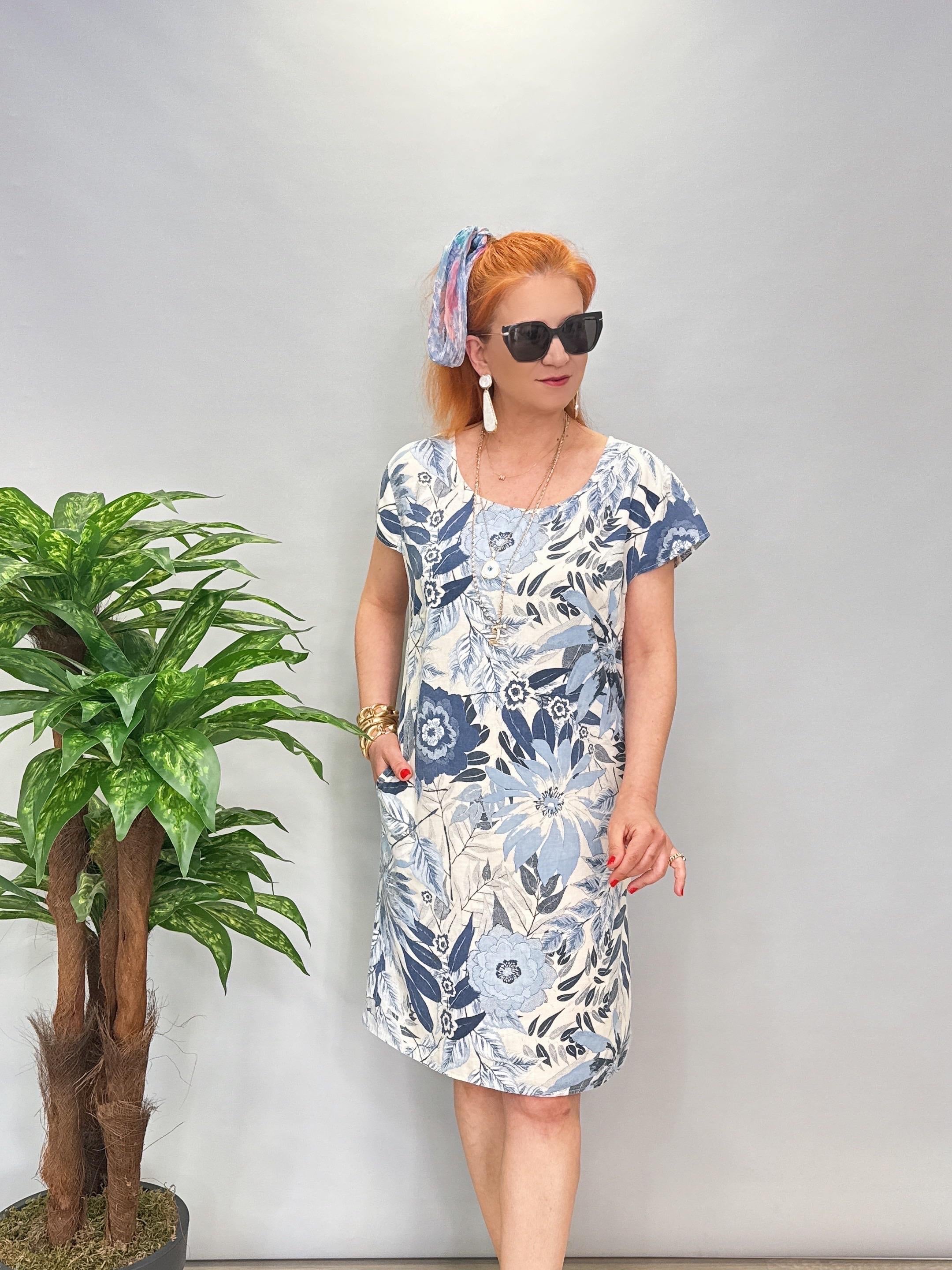 3040 İTALYAN PAMUK KETEN ELBİSE 