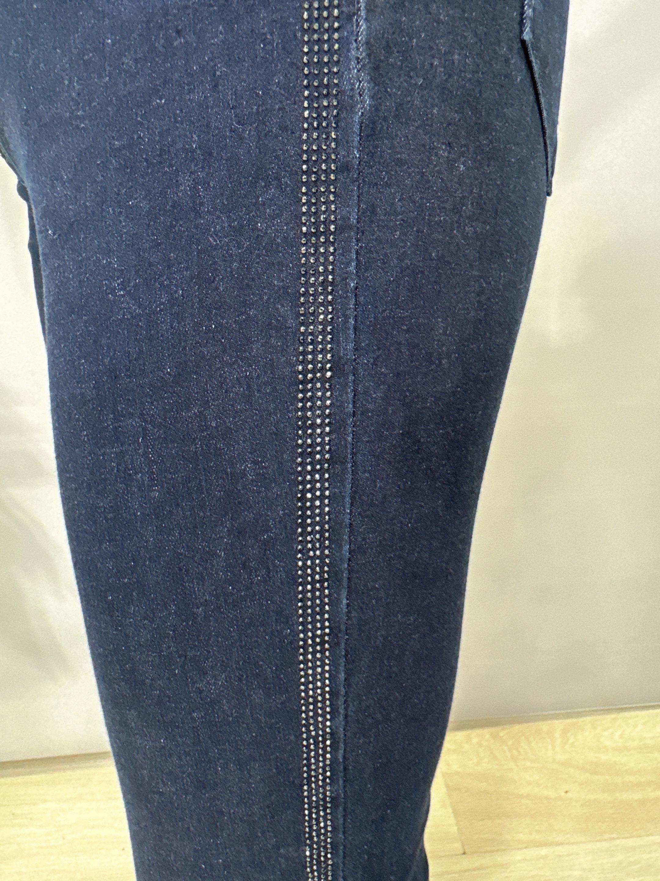 3111 Yanları Taş Detaylı Jean Pantolon Mavi