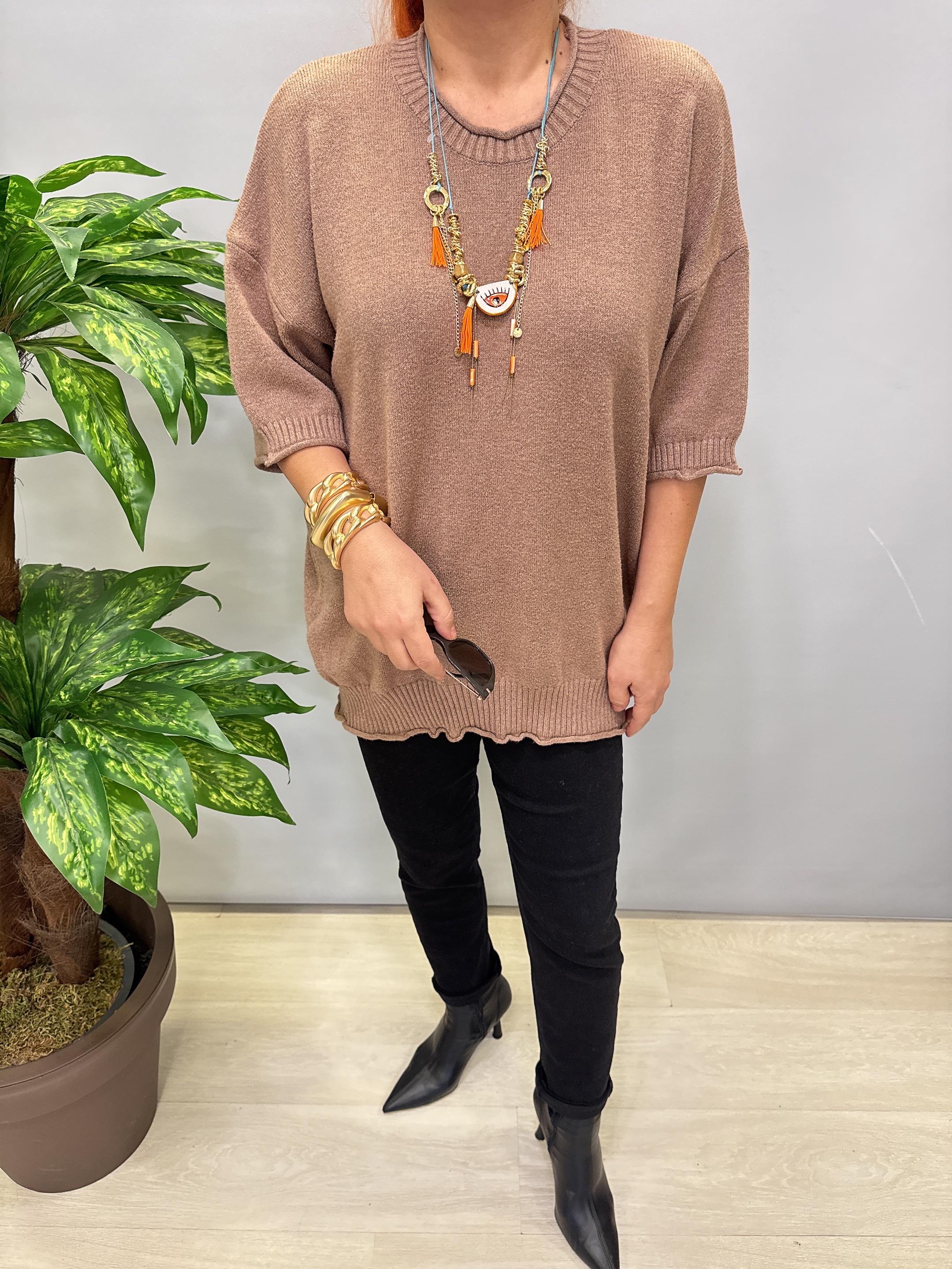 3240 Etek Ucu Volan Detay Angora Triko Camel