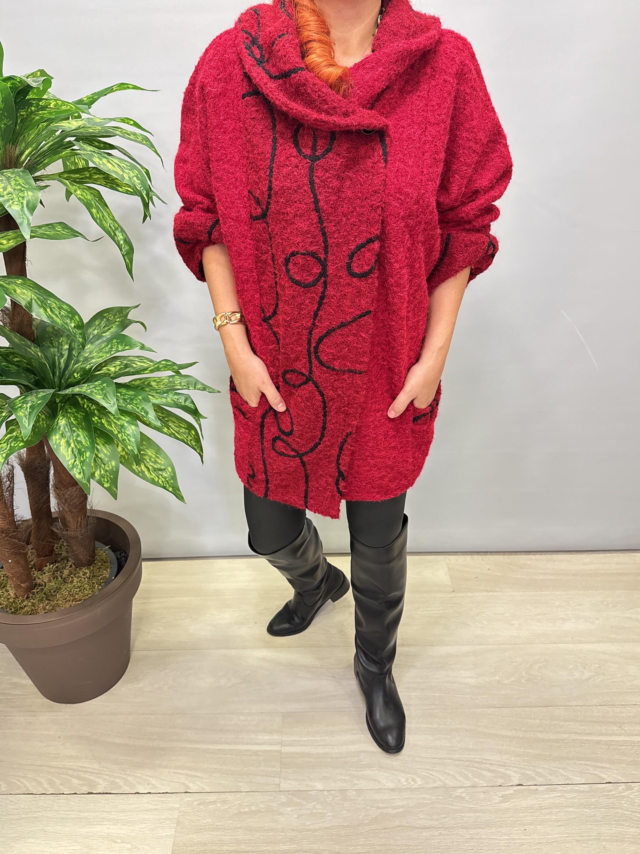 3244 Italyan Buklet Kaban Bordo